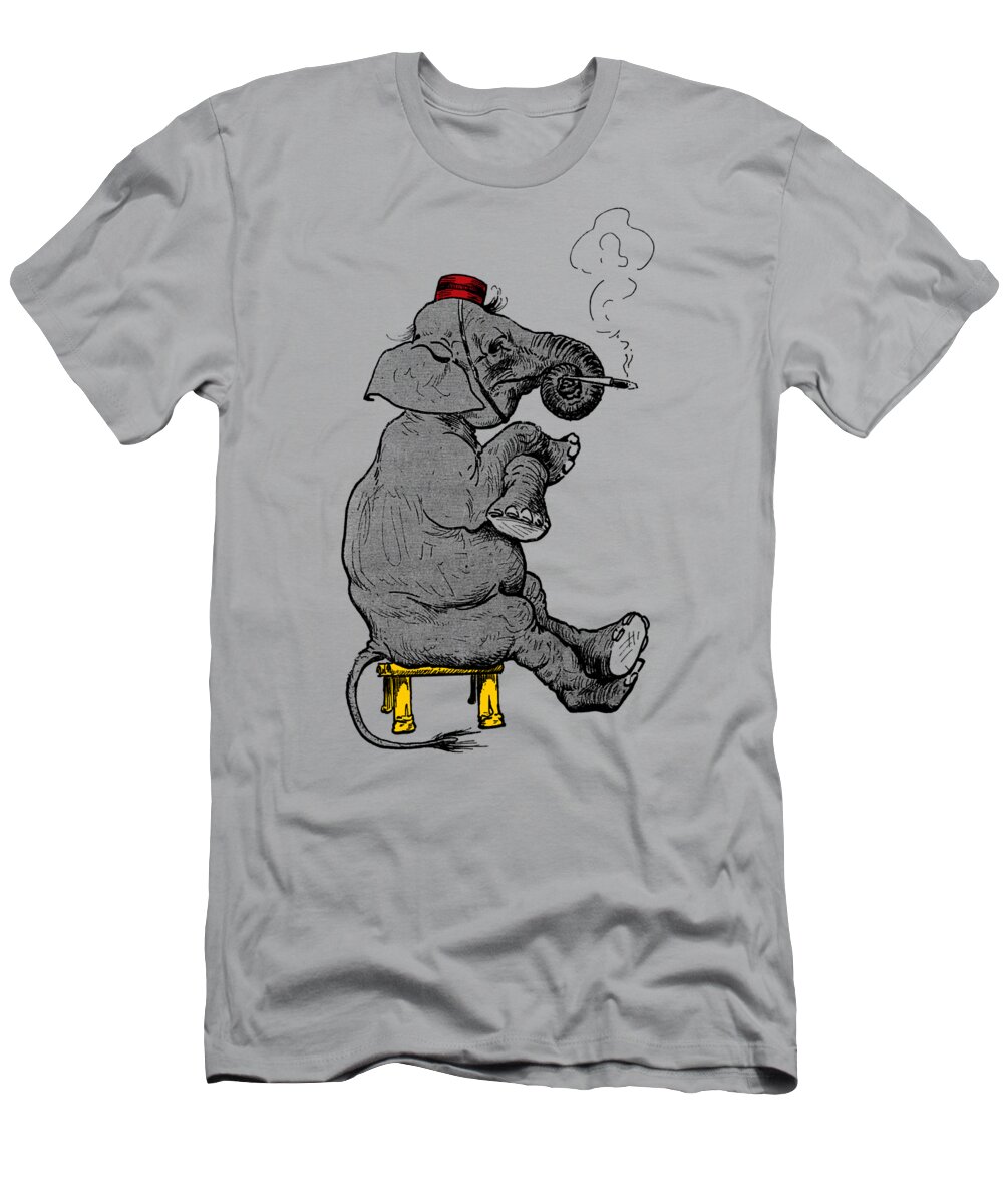 Elephant T-Shirt featuring the digital art Funny Bellboy Elephant by Madame Memento