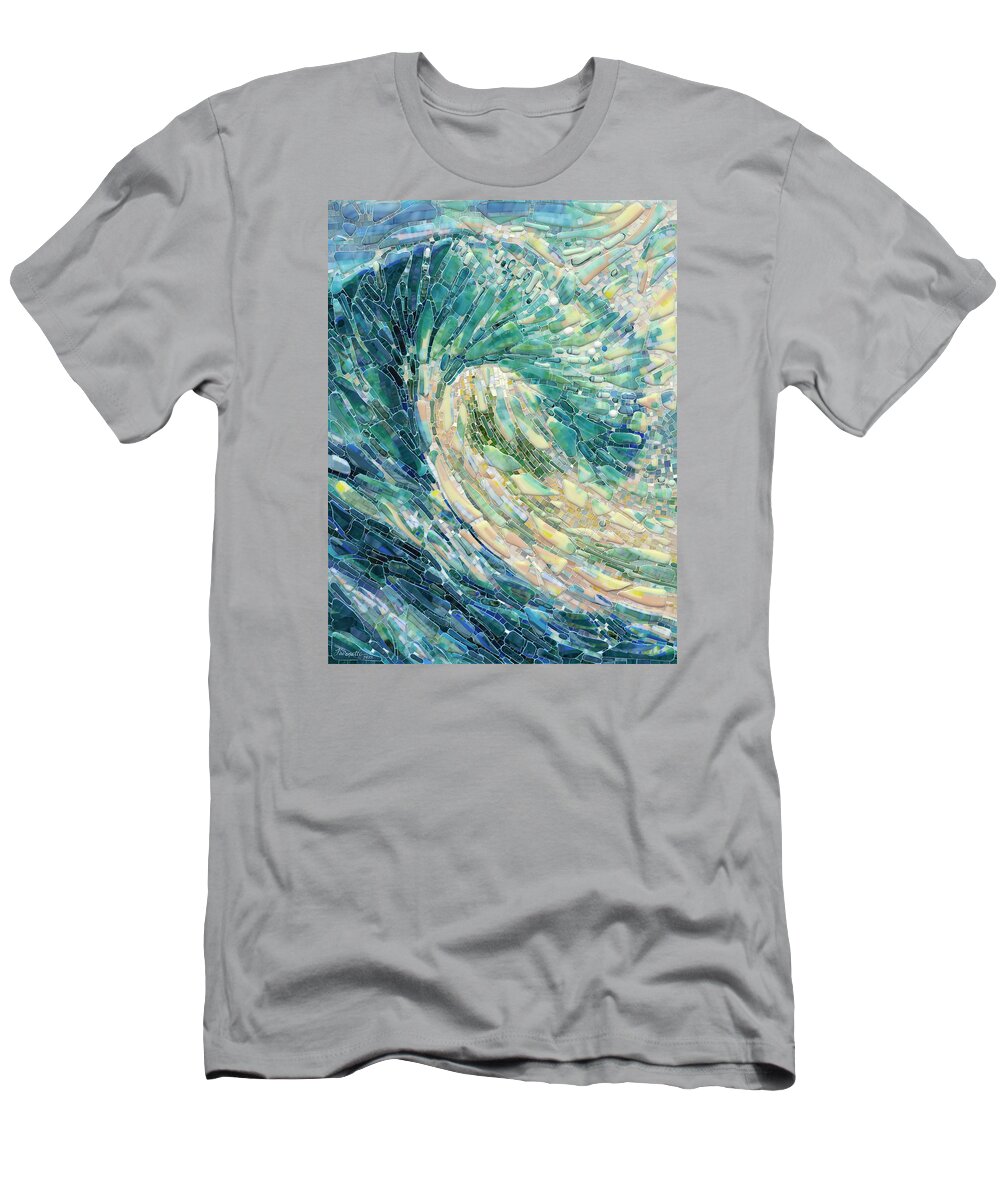 Wave T-Shirt featuring the glass art Fused Wave by Mia Tavonatti