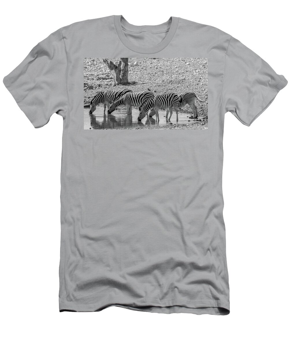 Gary Hall T-Shirt featuring the photograph Gathering at the Waterhole by Gary Hall