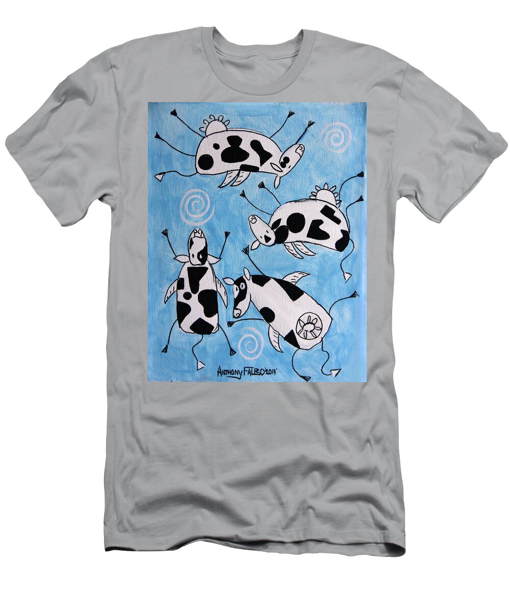 Whimsical Genetic Engineering T-Shirt featuring the painting Genetic Engineering by Anthony Falbo