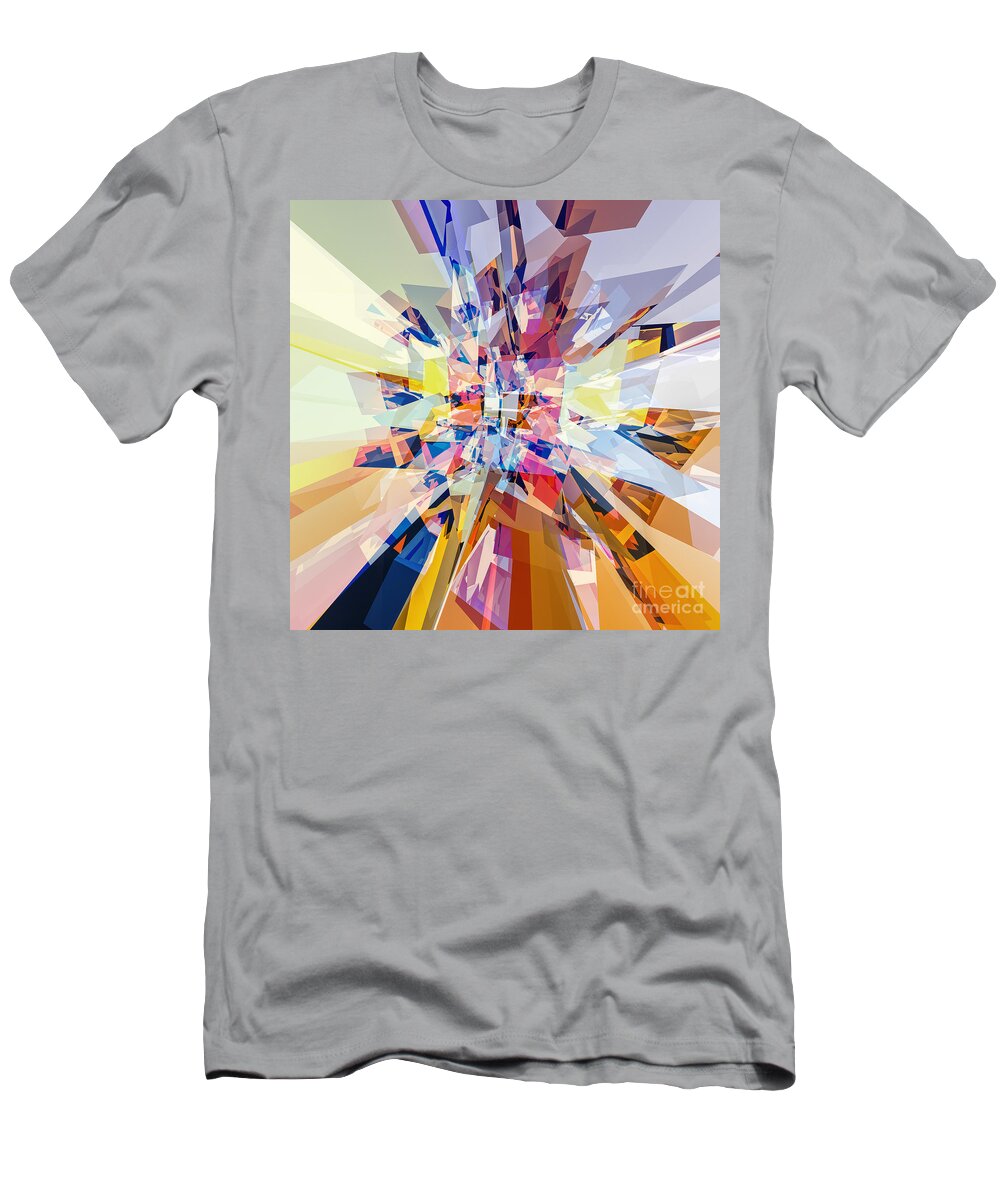 Reflection T-Shirt featuring the digital art Geometry of Color by Phil Perkins