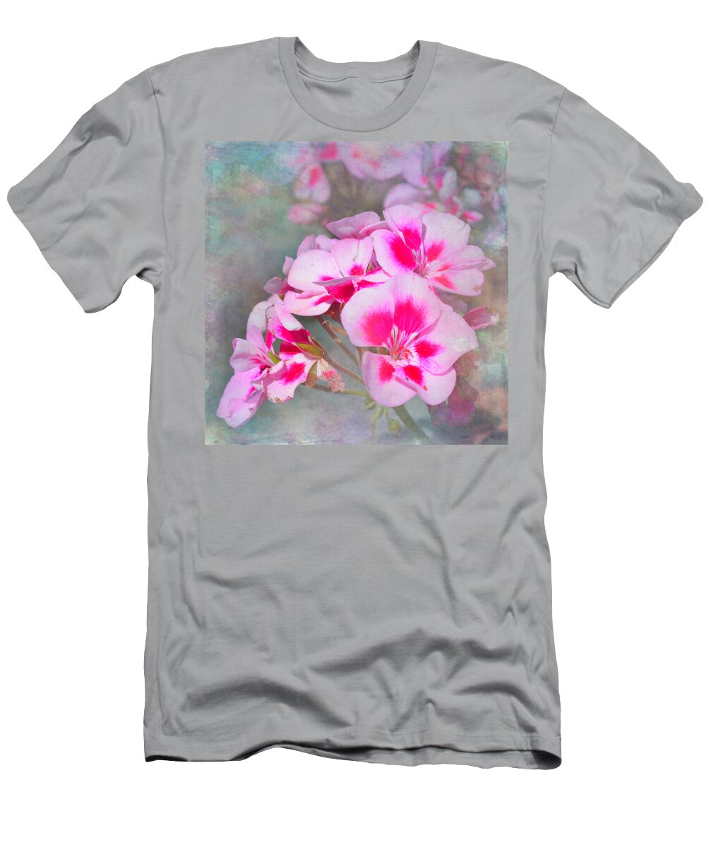 Pink Geraniums T-Shirt featuring the photograph Geranium Floral Design by Aimee L Maher ALM GALLERY