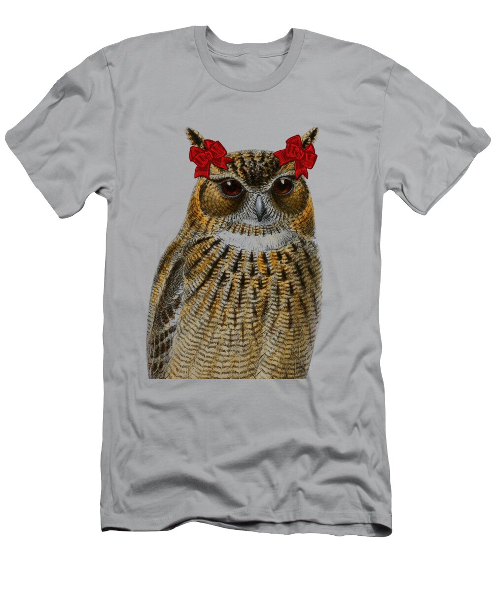 Owl T-Shirt featuring the digital art Girly Owl by Madame Memento