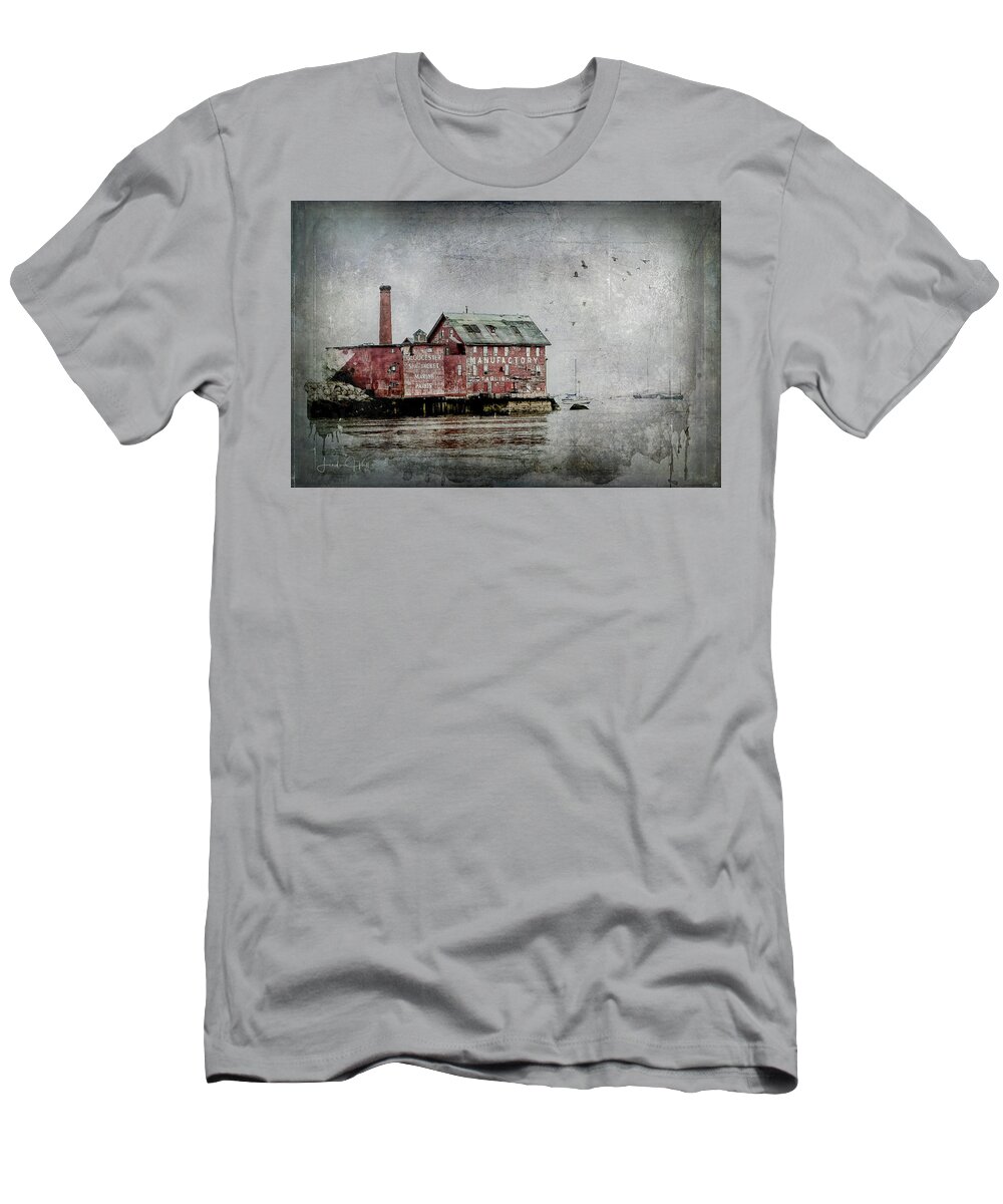 Gloucester T-Shirt featuring the digital art Gloucester Manufactory by Linda Lee Hall