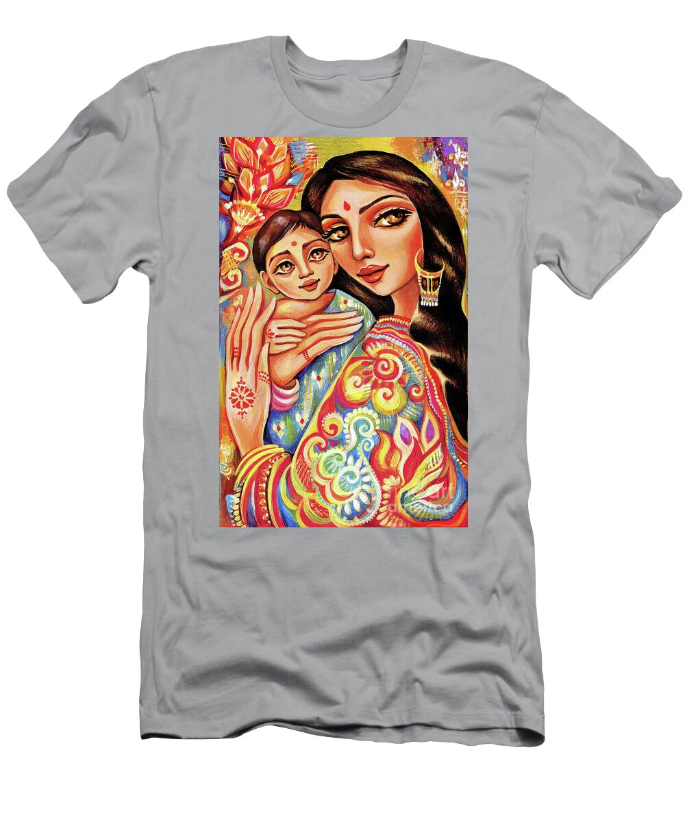 Mother And Child T-Shirt featuring the painting Goddess Blessing by Eva Campbell
