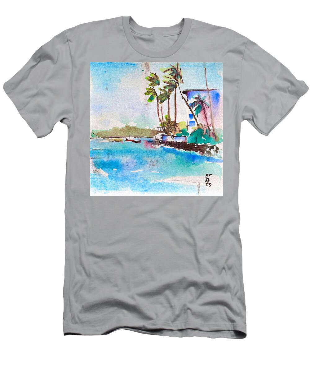 Hawaii T-Shirt featuring the painting Gold Coast Oahu by Robert Tema