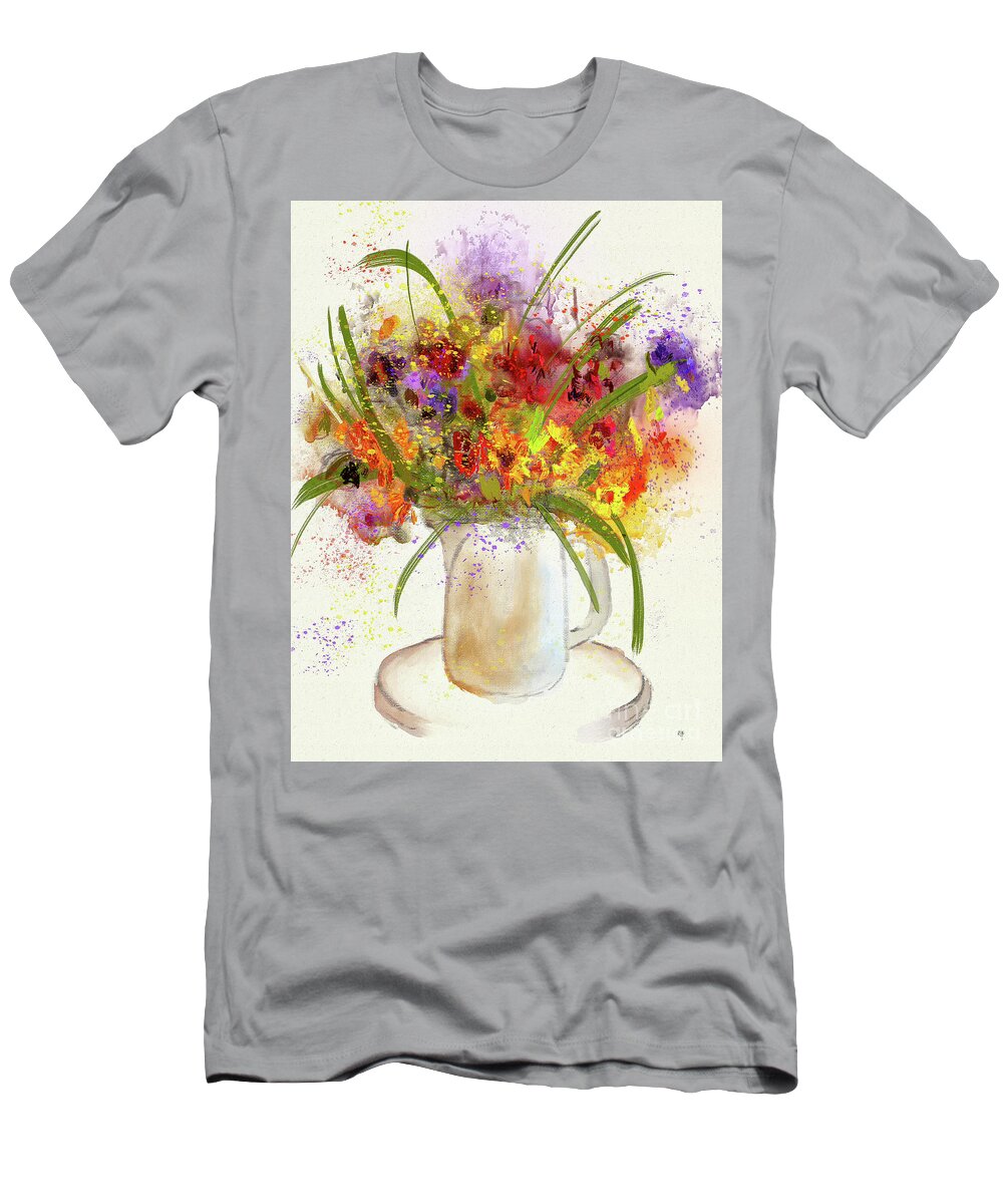 Flowers T-Shirt featuring the digital art Goodbye Winter by Lois Bryan