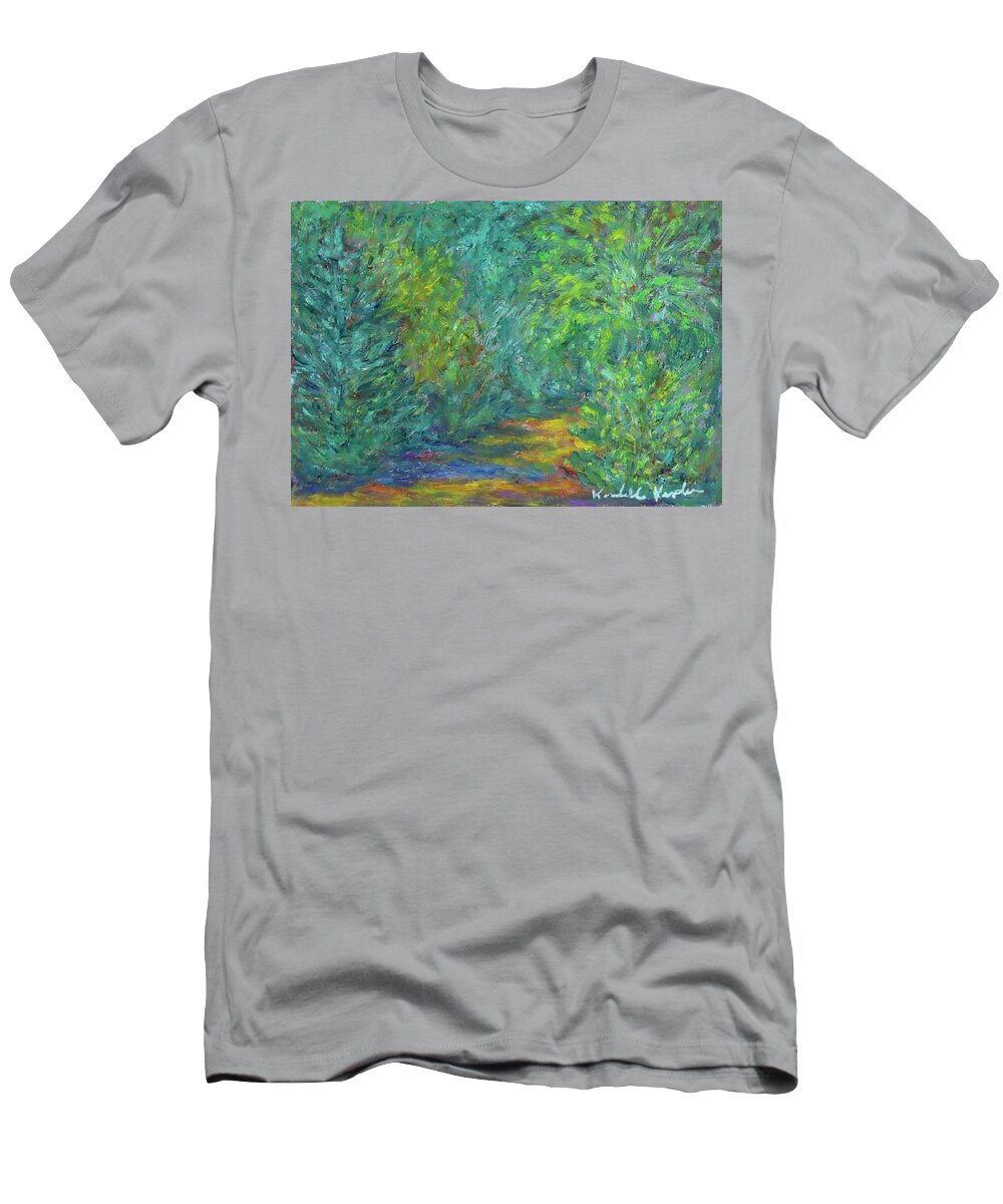 Green T-Shirt featuring the painting Green Stroll by Kendall Kessler