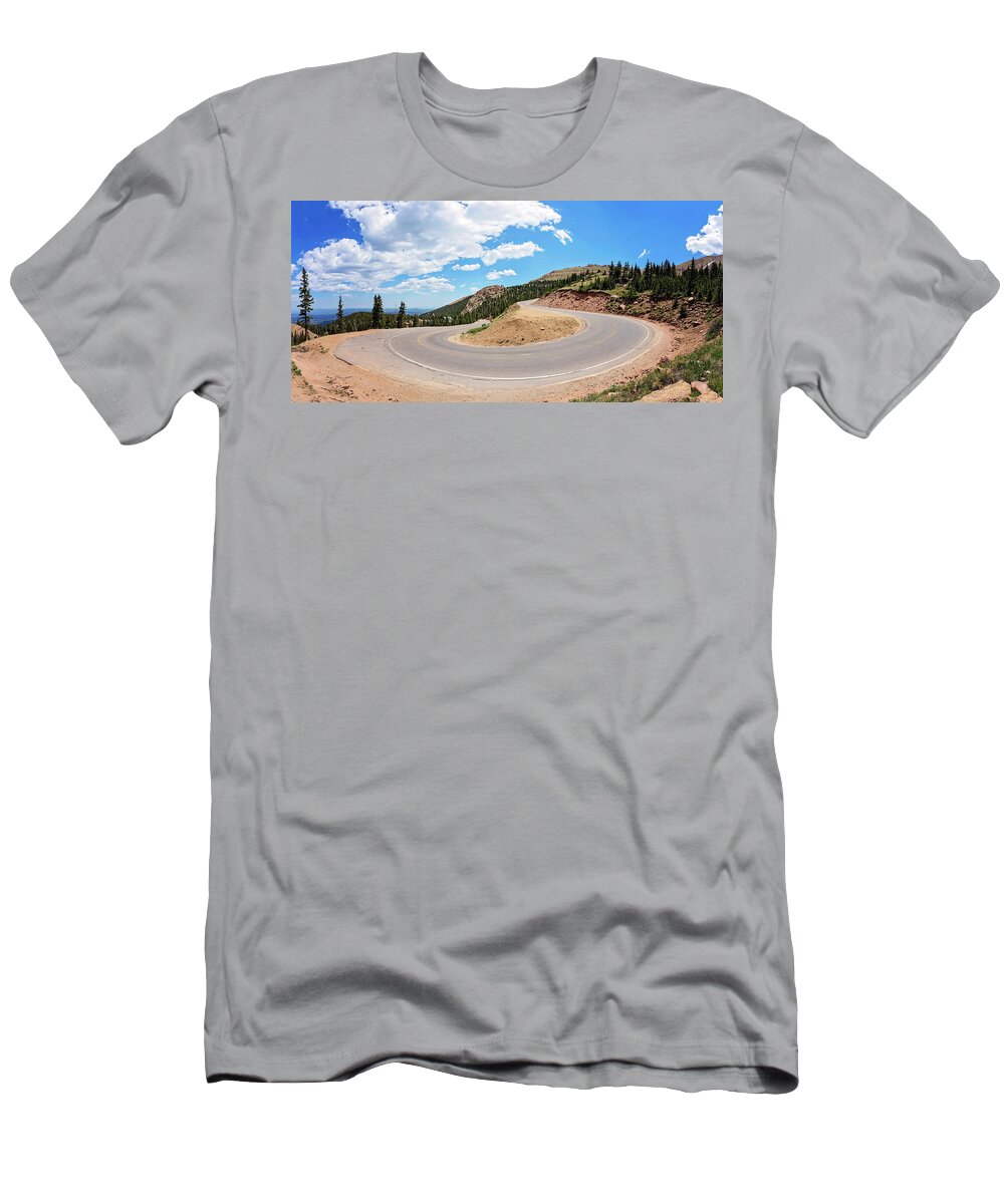 Pikes Peak T-Shirt featuring the photograph Hairpin Turn by Travis Rogers