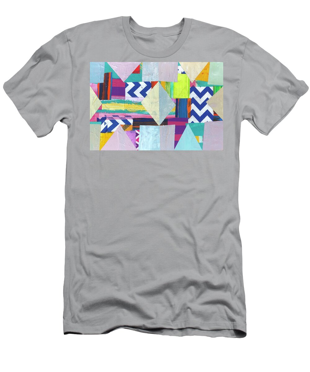 Happy T-Shirt featuring the painting Happy Neighbors by Cyndie Katz