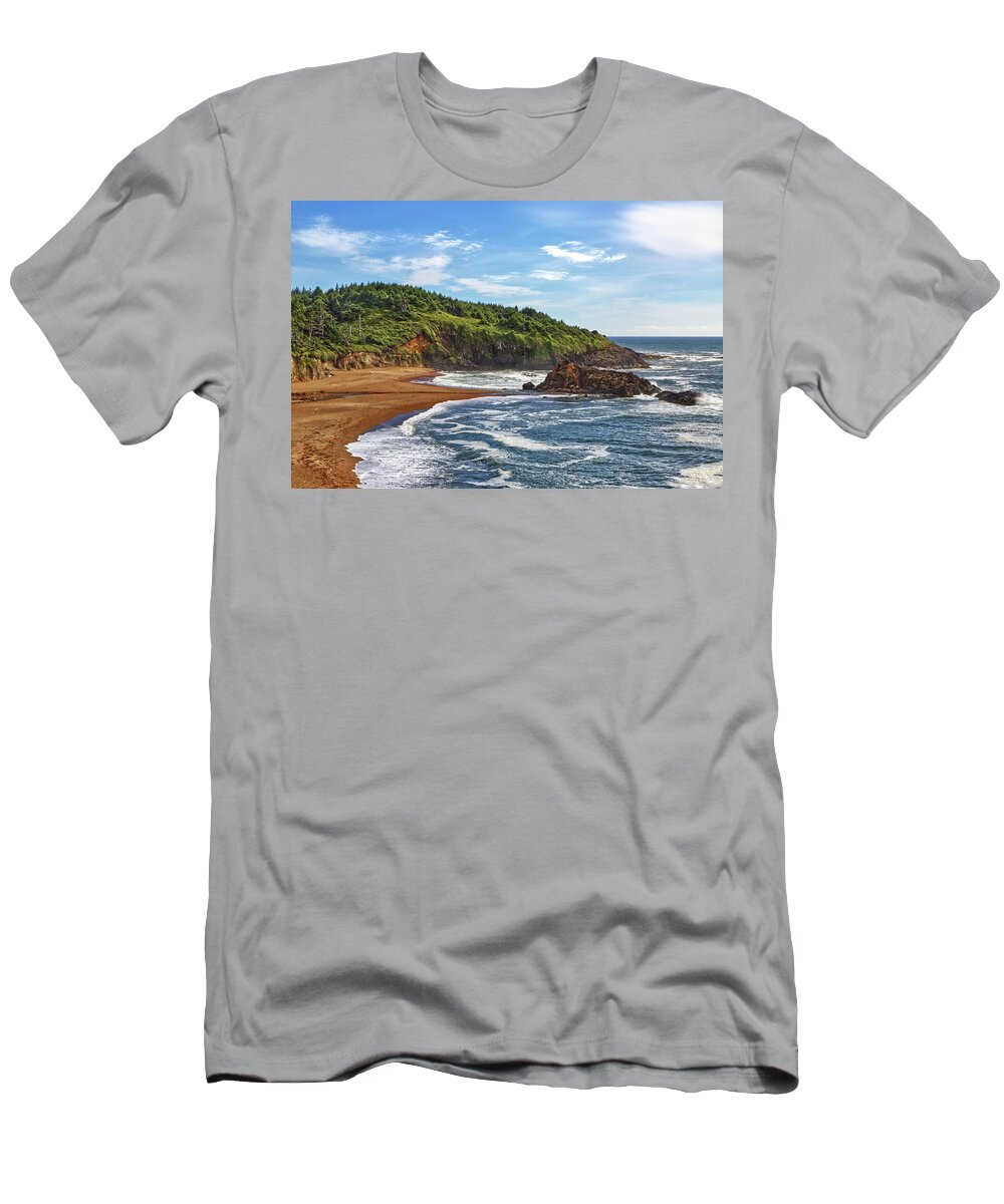 Coast T-Shirt featuring the photograph Hidden Beach by Loyd Towe Photography