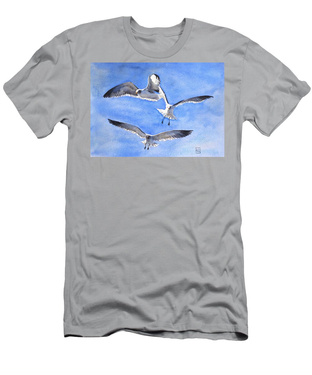 Birds T-Shirt featuring the painting High Flyers by Rebecca Davis