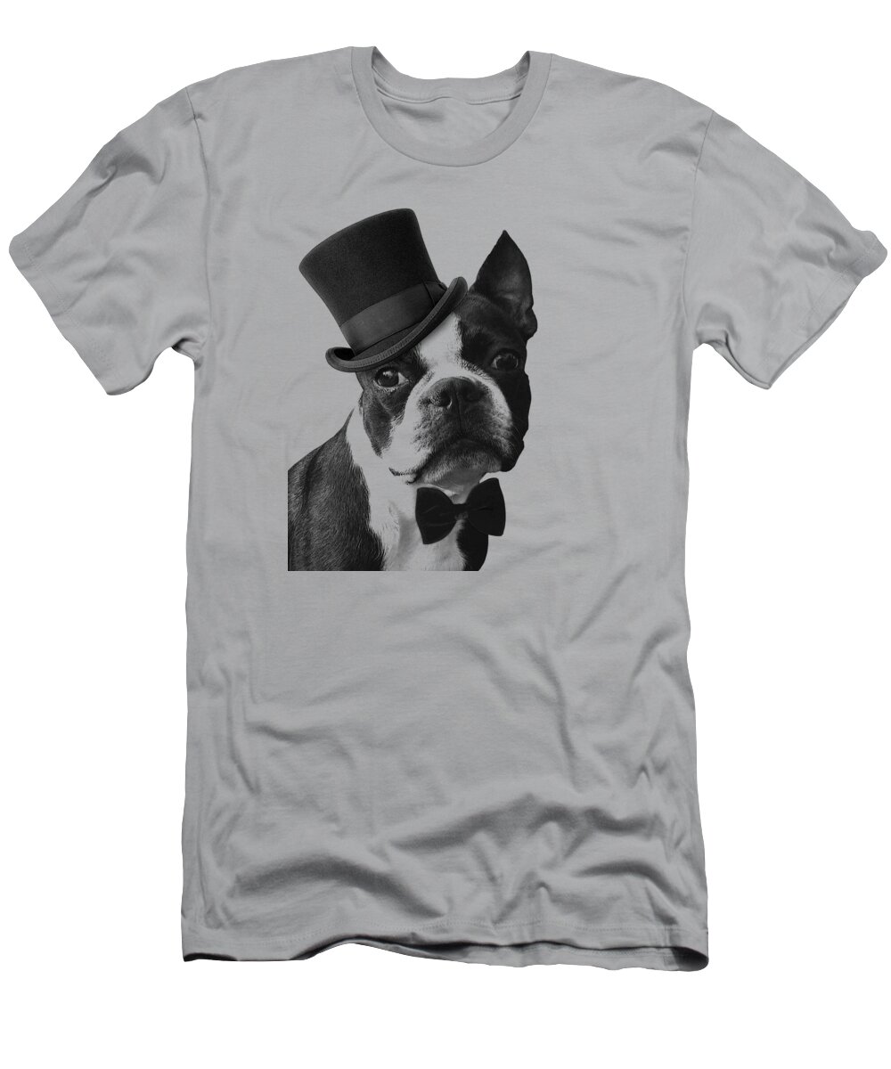 Boston Terrier T-Shirt featuring the digital art Hipster Boston Terrier by Madame Memento