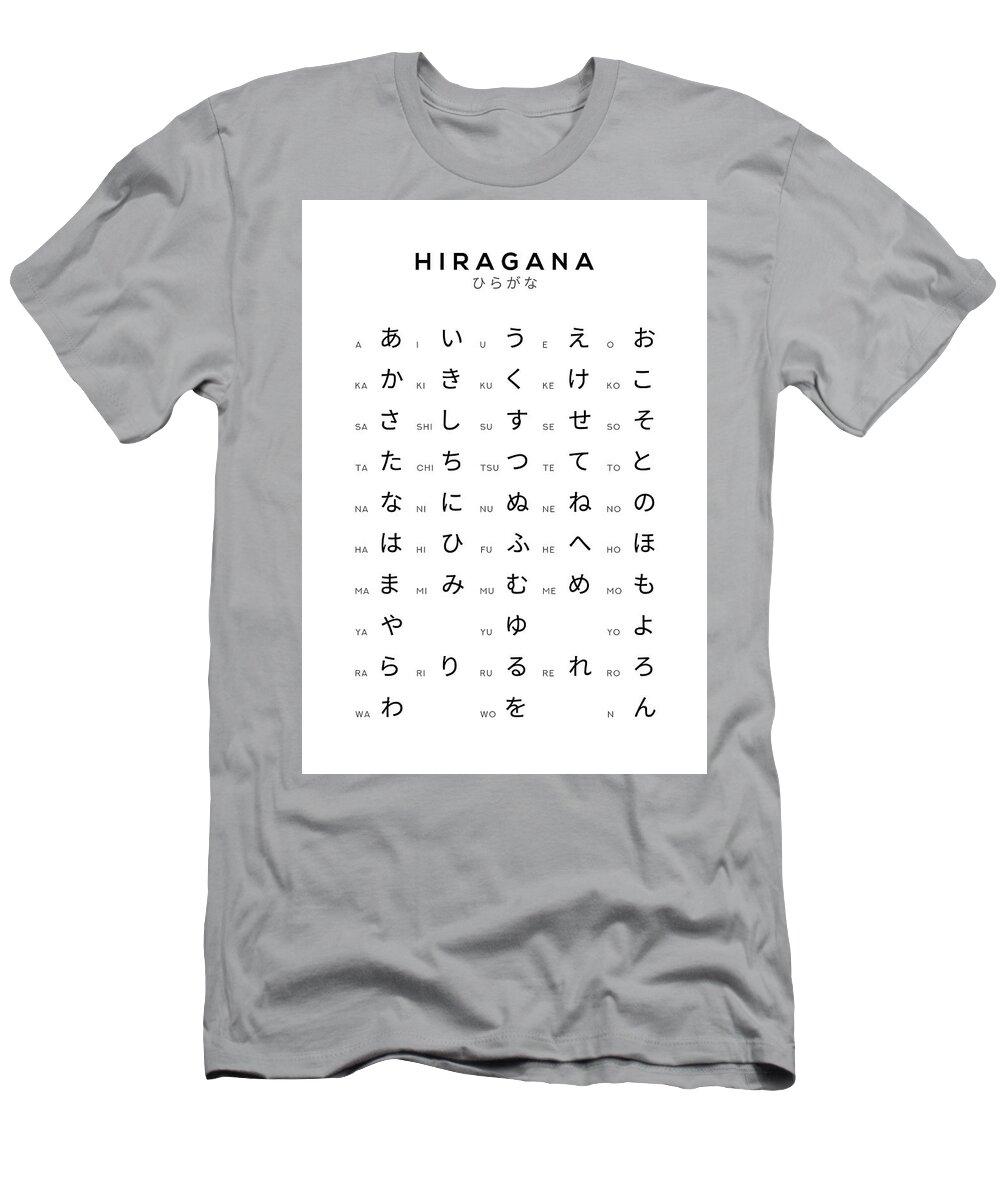 Hiragana Chart Japanese Alphabet Learning Chart T-Shirt by Knight Ian ...