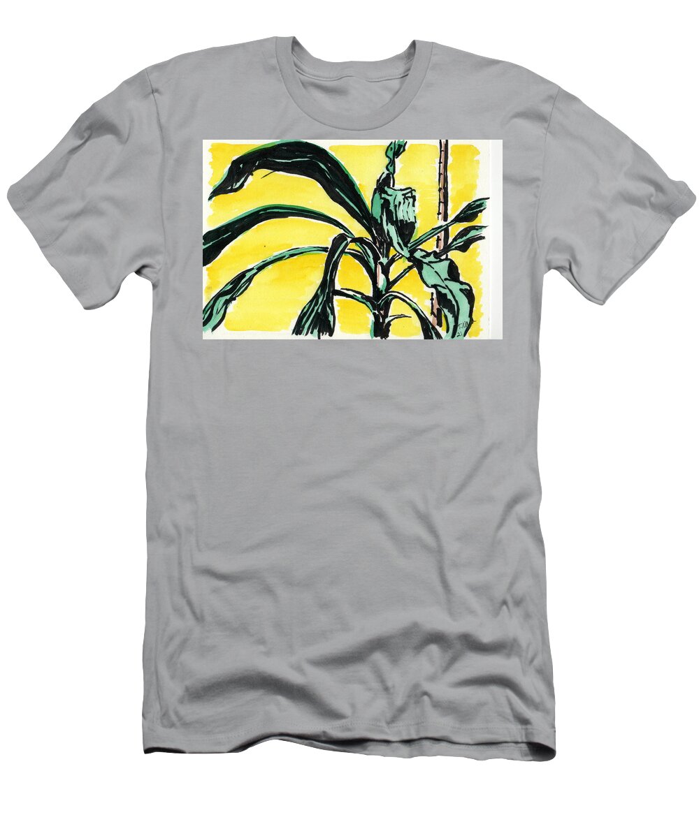 Ink Drawing T-Shirt featuring the painting Homeplant by Tammy Nara