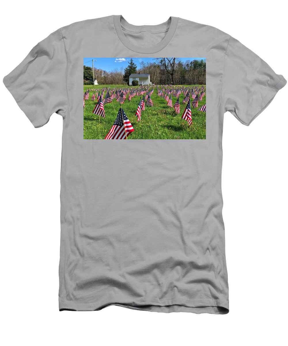 Photo T-Shirt featuring the photograph Honor for the Flag by Anthony M Davis