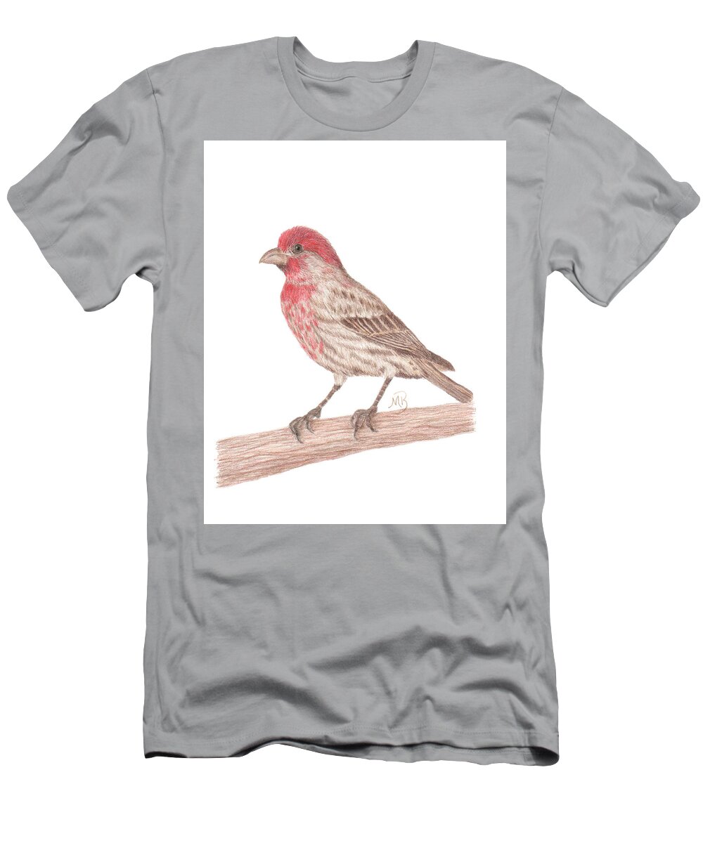 Bird Art T-Shirt featuring the painting House Finch by Monica Burnette