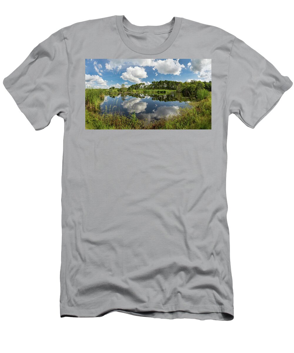 Ibis T-Shirt featuring the photograph Ibis Pond by Morey Gers