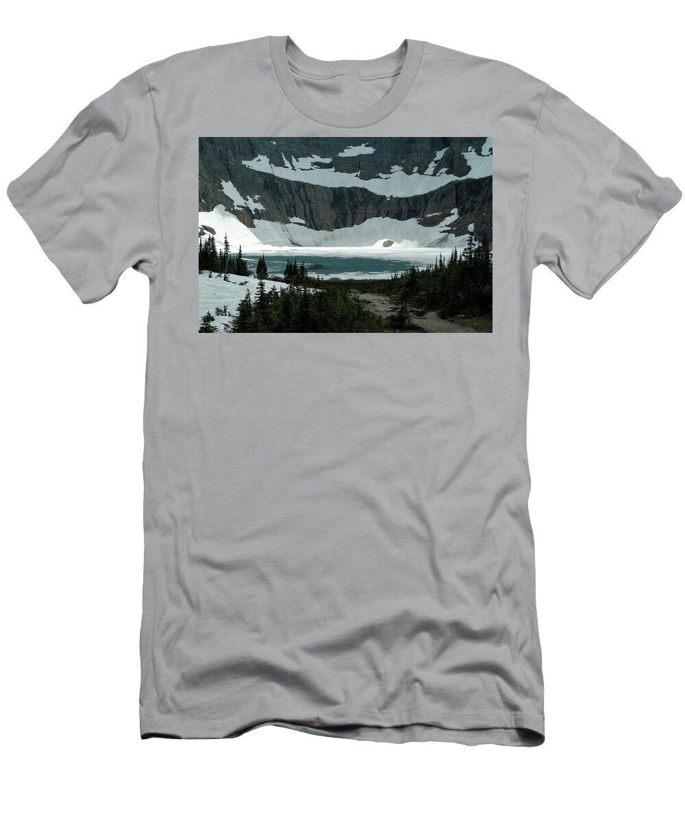 Lakes And Rivers T-Shirt featuring the photograph Iceberg Lake by Larey McDaniel
