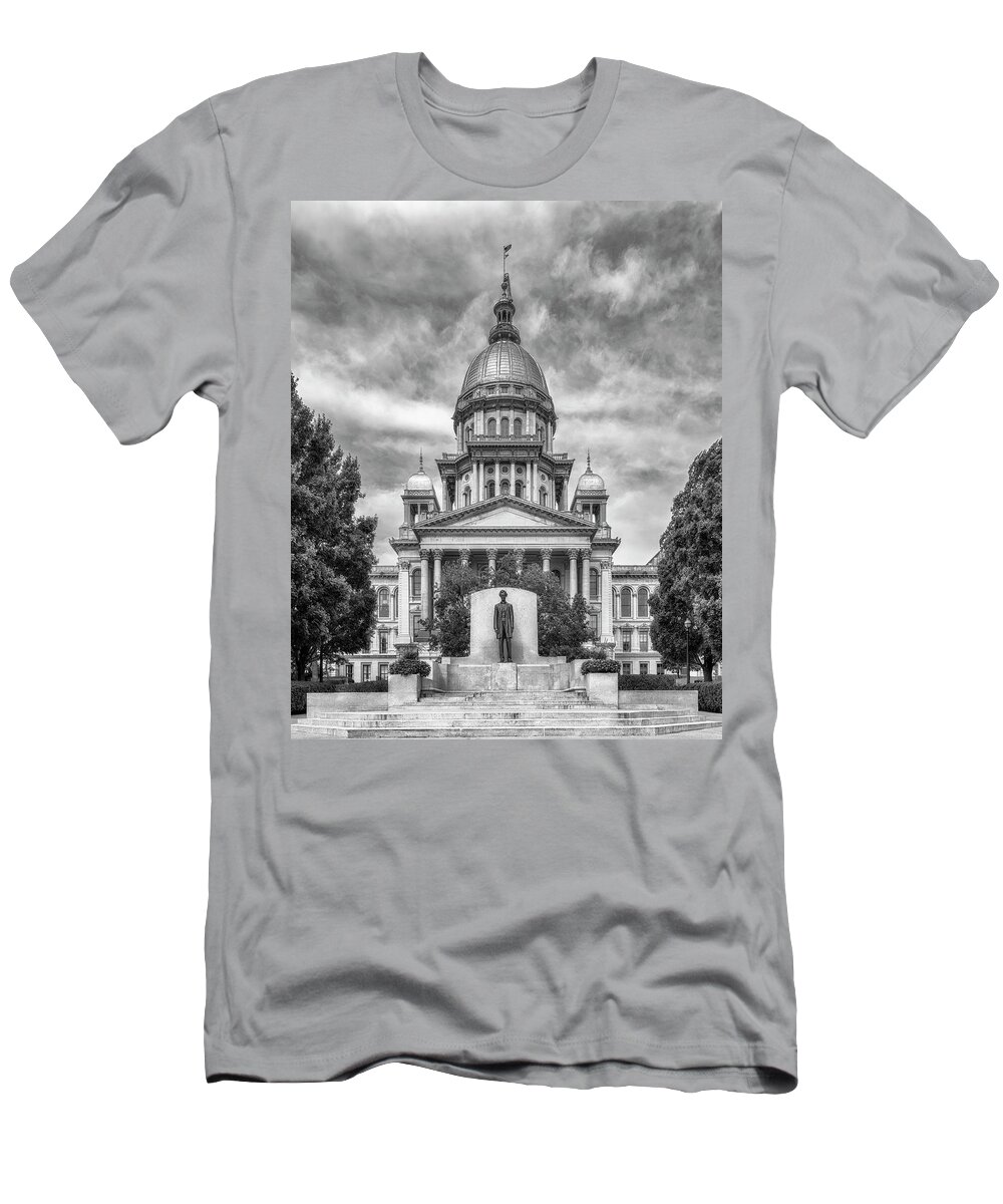 Illinois State Capitol T-Shirt featuring the photograph Illinois State Capitol - Springfield, IL by Susan Rissi Tregoning