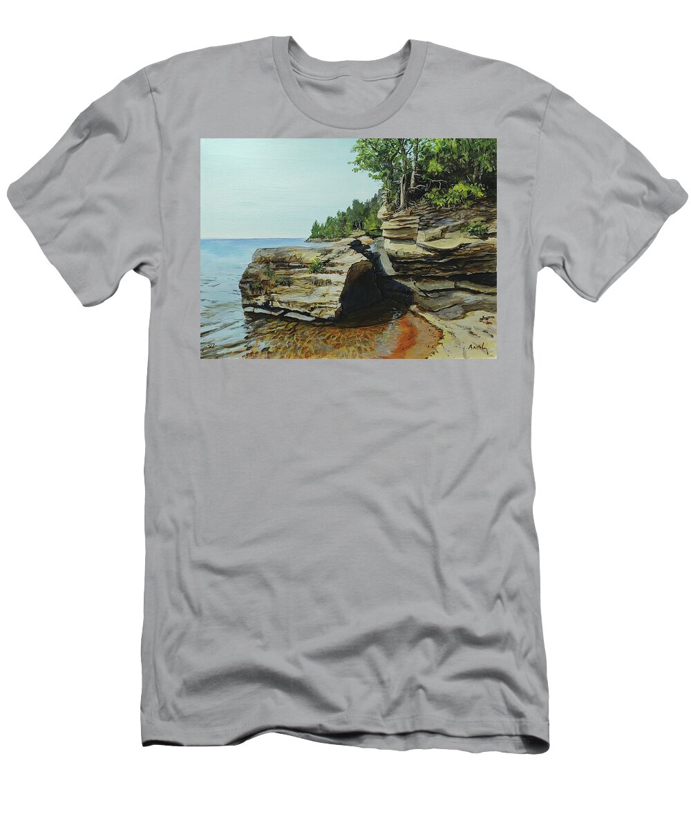 Copper Harbor T-Shirt featuring the painting In Search Of Memories by William Brody