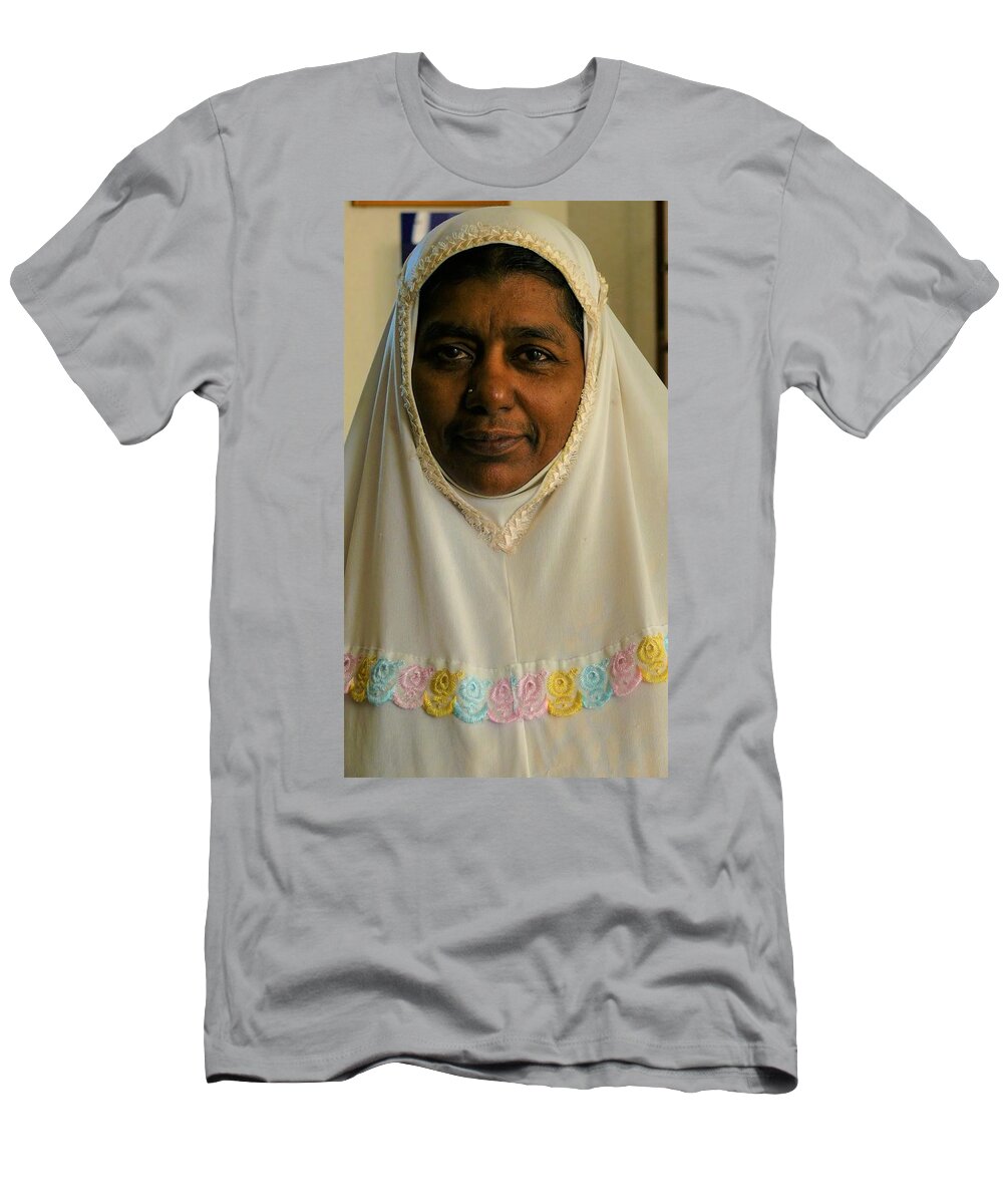 Indian Muslim Woman T-Shirt featuring the photograph Indian Muslim Woman by Robert Bociaga