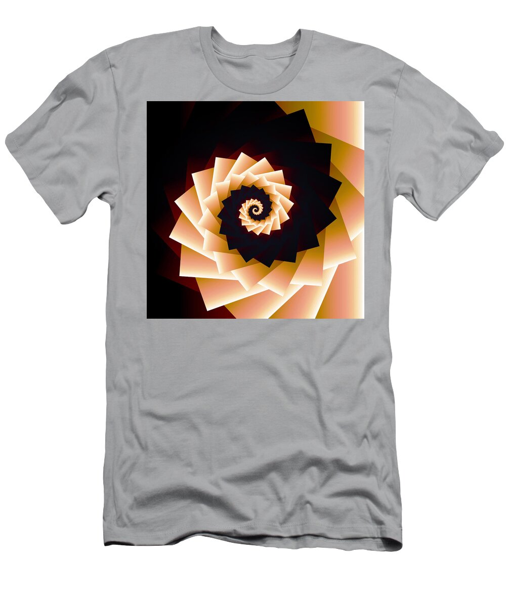 Grid T-Shirt featuring the digital art Infinity Tunnel Spiral Gradient by Pelo Blanco Photo