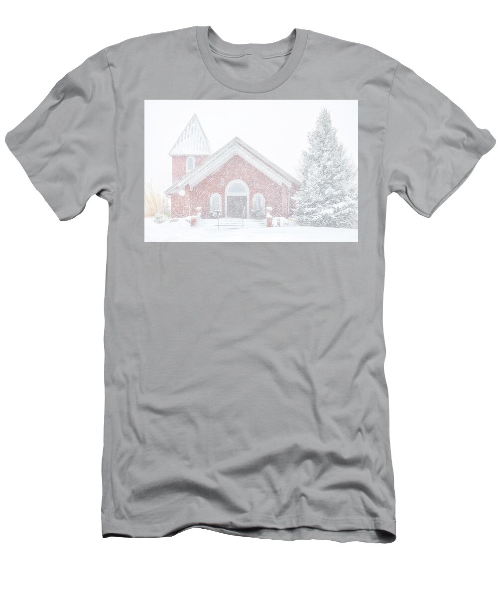 Snow T-Shirt featuring the photograph Inside a Snow Globe by Darren White