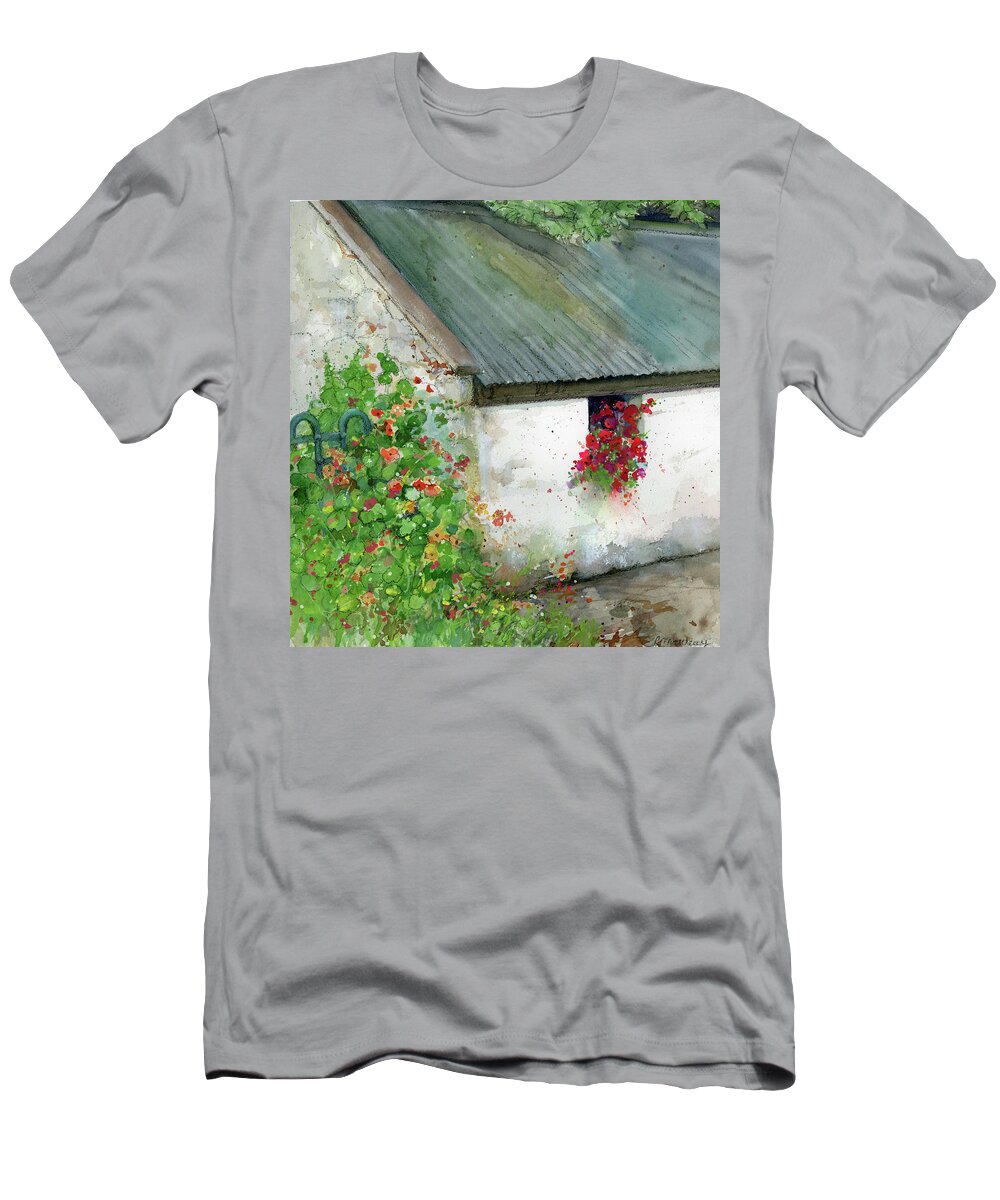 Irish Cottage Painting T-Shirt featuring the painting Irish cottage by Rebecca Matthews