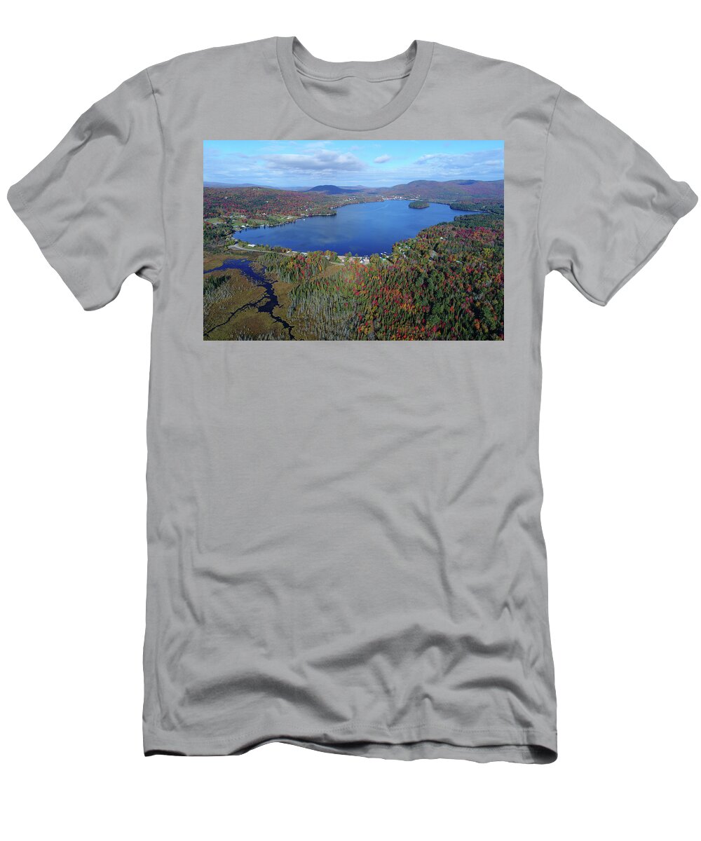 Vermont Photography T-Shirt featuring the photograph Island Pond Vermont October 2017 by John Rowe