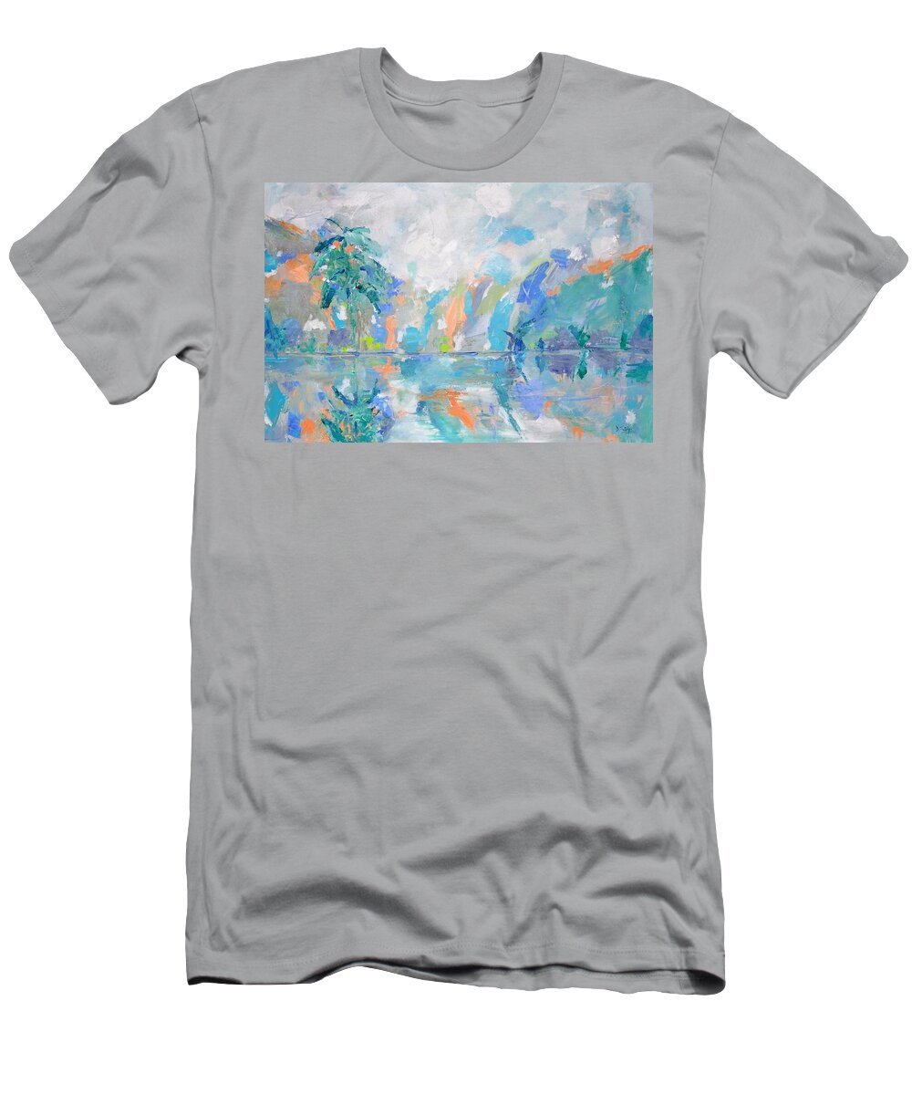 Wall Art T-Shirt featuring the painting Island Vibes by Donna Tuten