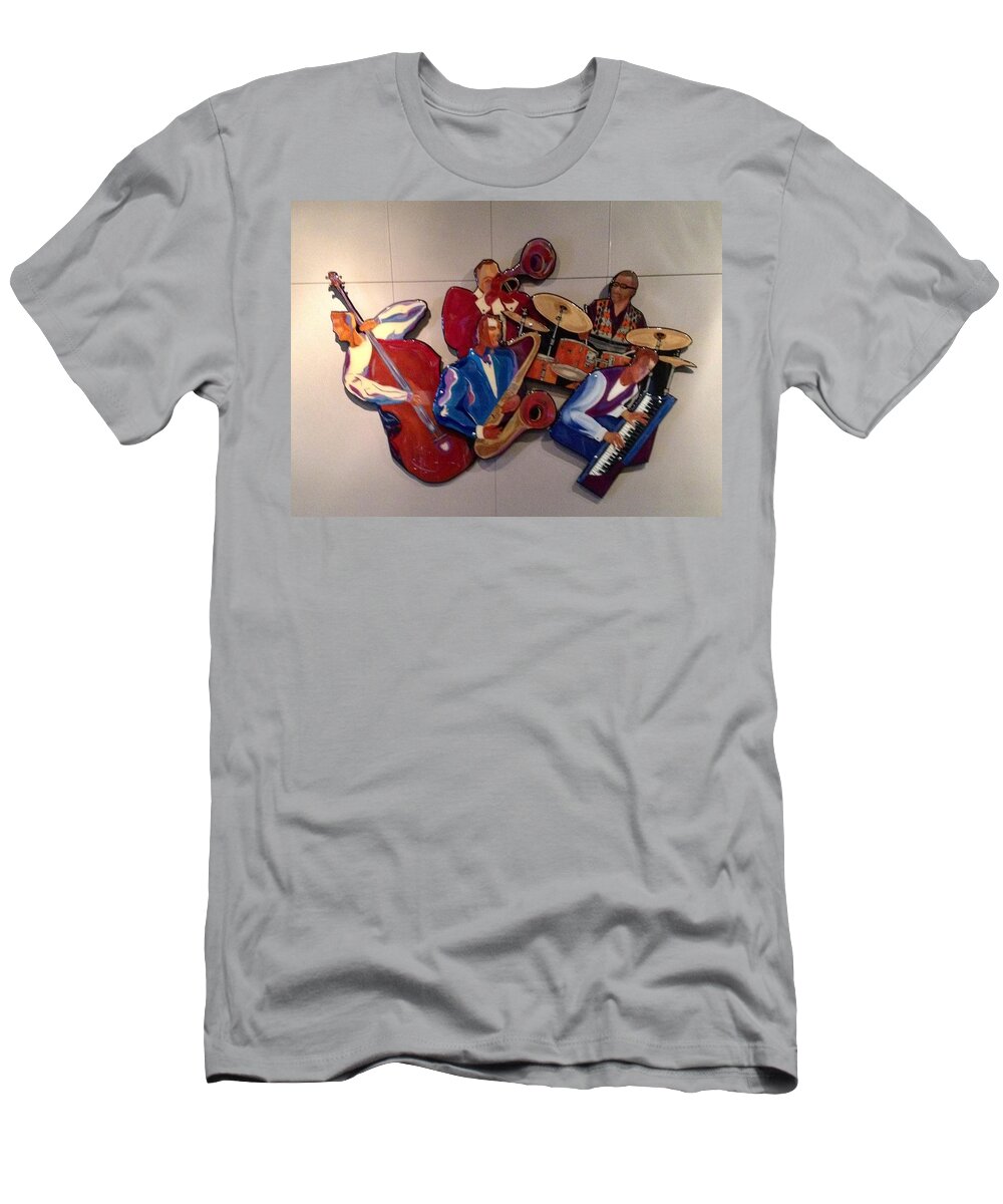 Jazz T-Shirt featuring the painting Jazz Ensemble V-custom by Bill Manson