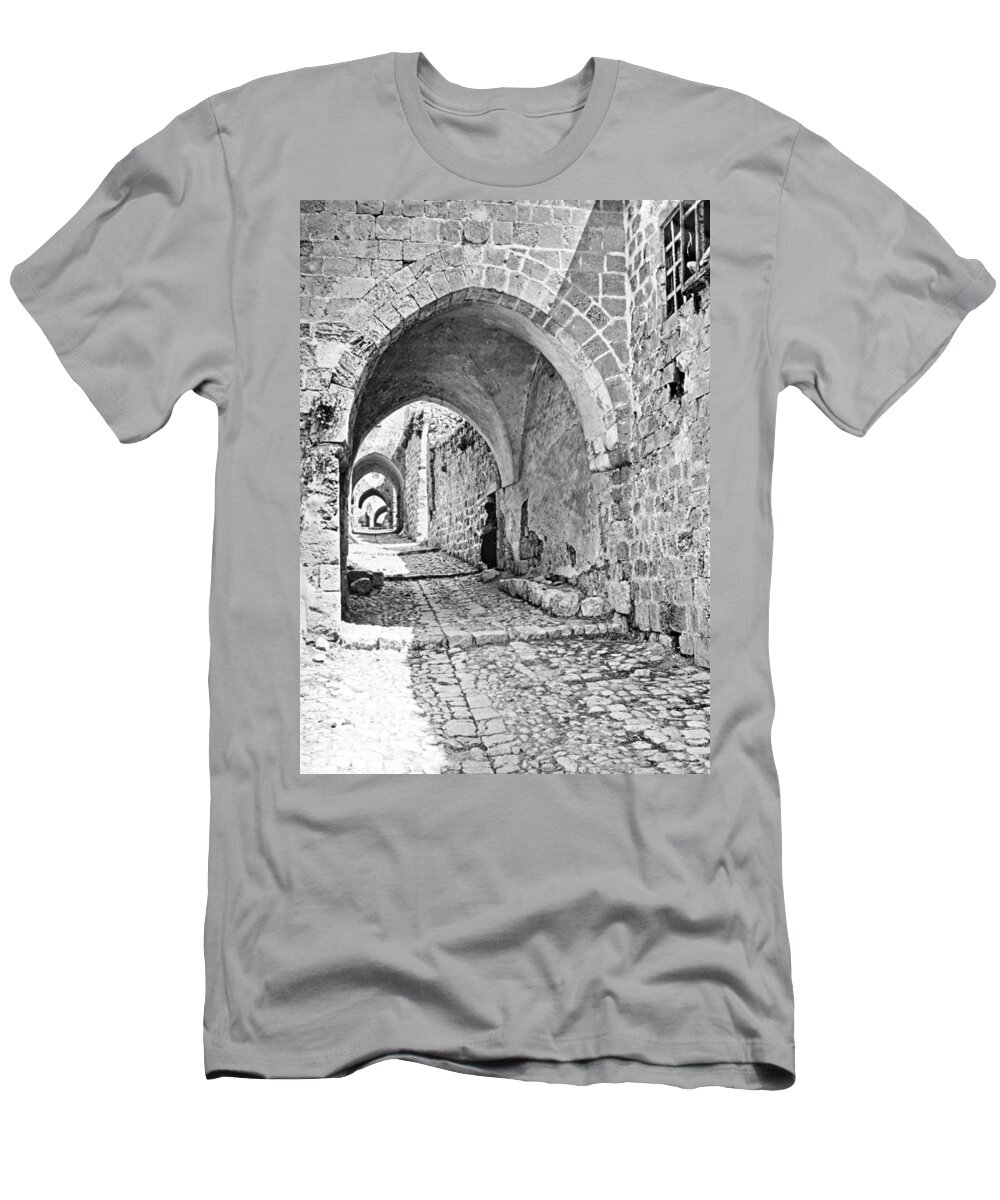 Jerusalem T-Shirt featuring the photograph Jerusalem Arches in 1910 by Munir Alawi