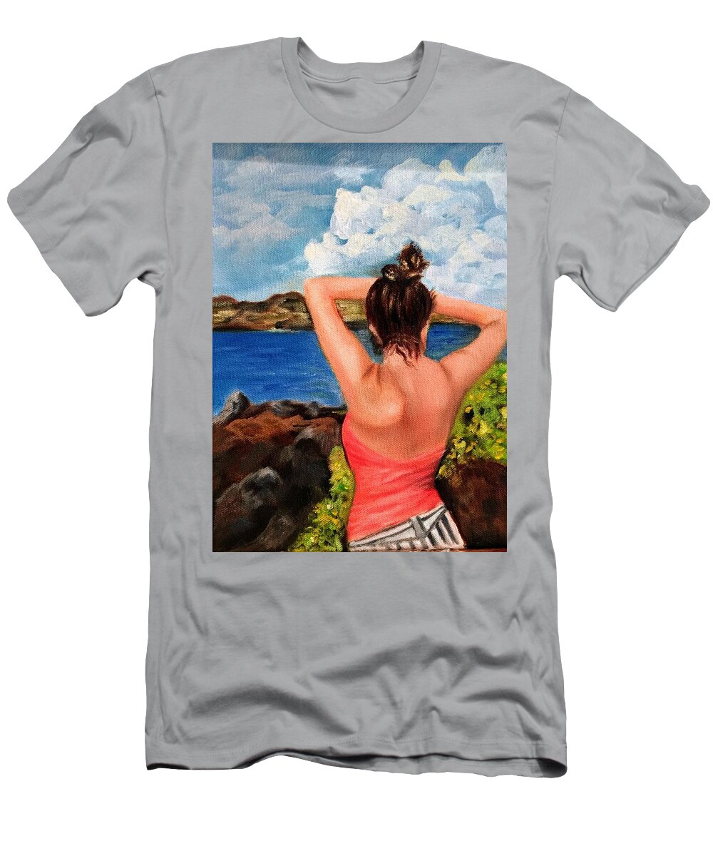 Hawaii T-Shirt featuring the painting Kauai Morning by Juliette Becker