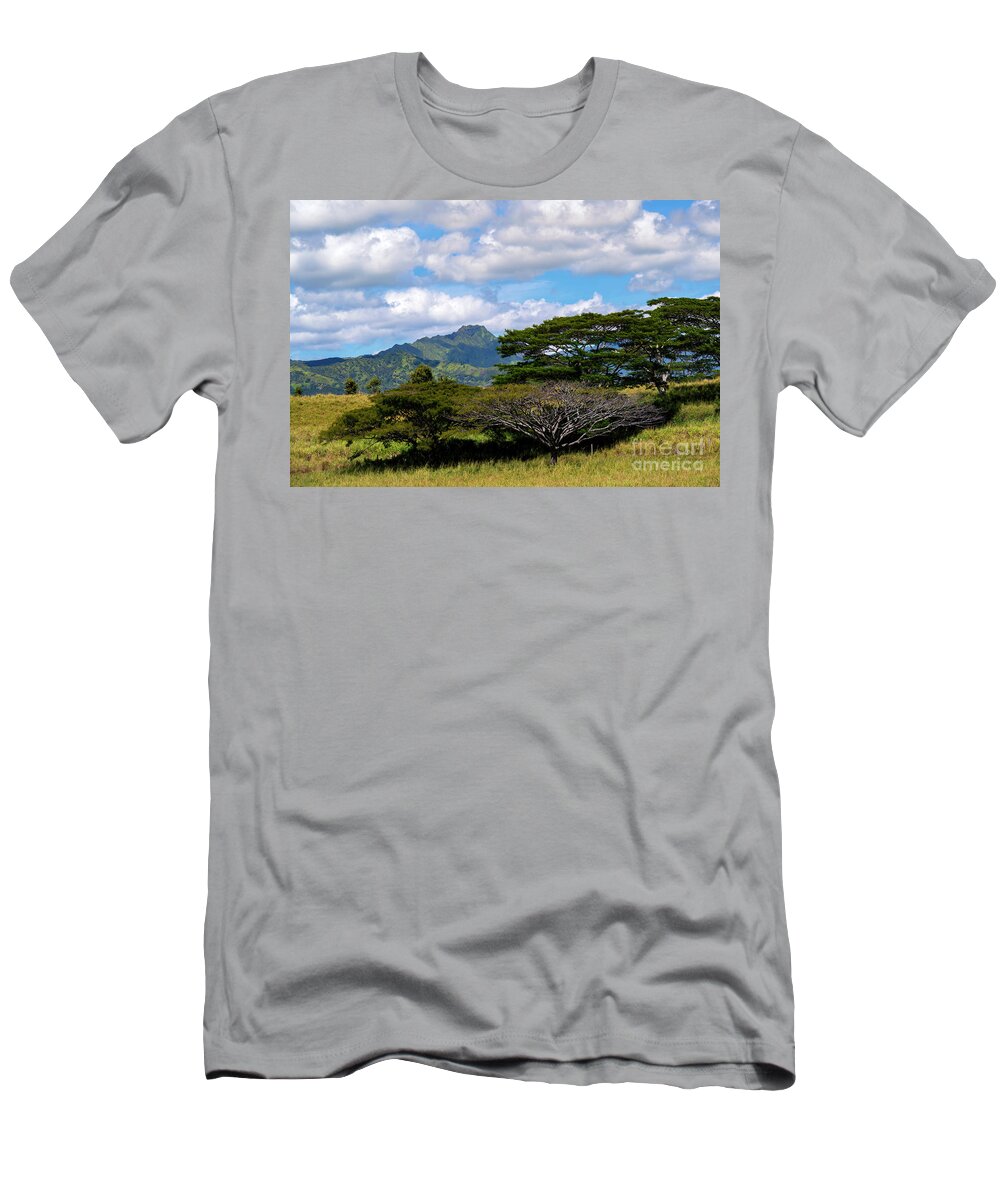 Acacia Trees T-Shirt featuring the photograph Kauai Paradise by Michael Dawson
