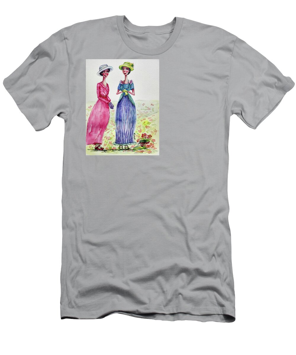 Morning T-Shirt featuring the painting Relaxing Morning by Mikyong Rodgers