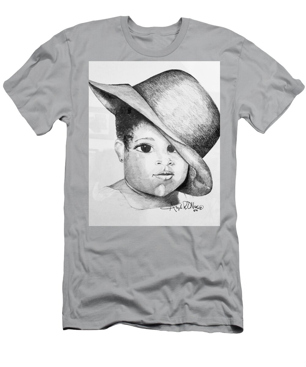  T-Shirt featuring the drawing Lady by Angie ONeal