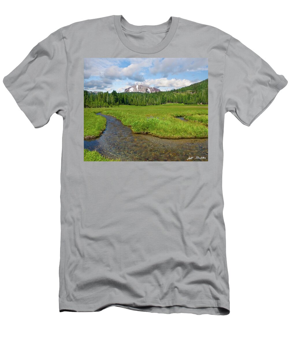 Alpine T-Shirt featuring the photograph Lassen Peak and Kings Creek by Jeff Goulden