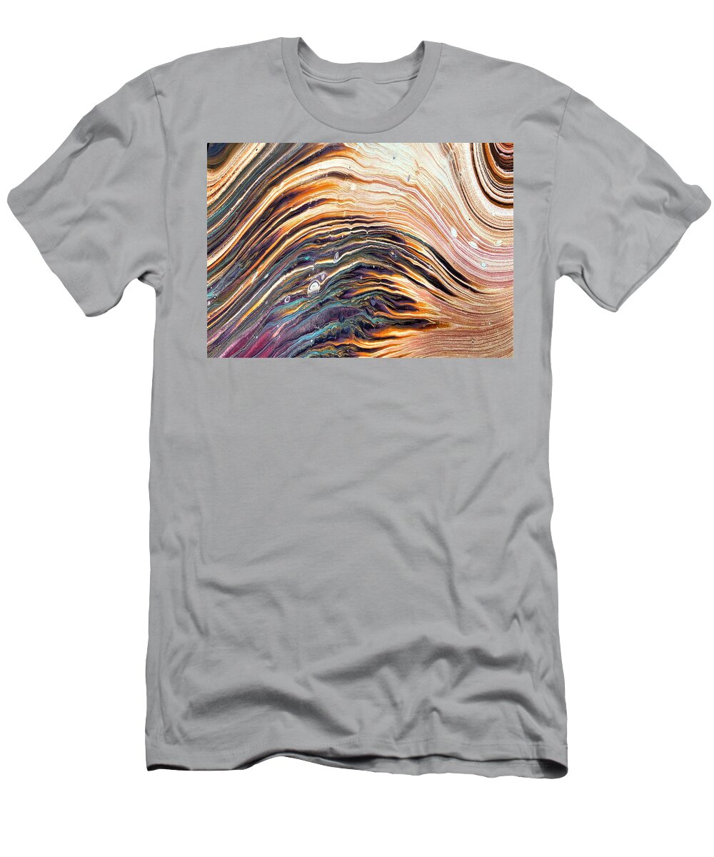 Abstract T-Shirt featuring the painting Layers by Soraya Silvestri