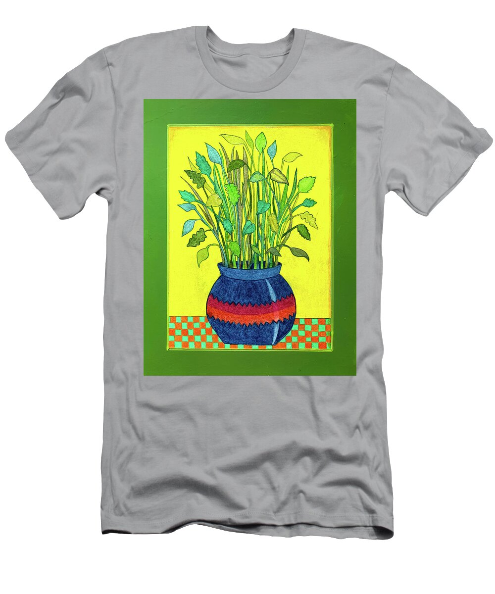 Bouquet T-Shirt featuring the drawing Leaf Bouquet by Lorena Cassady