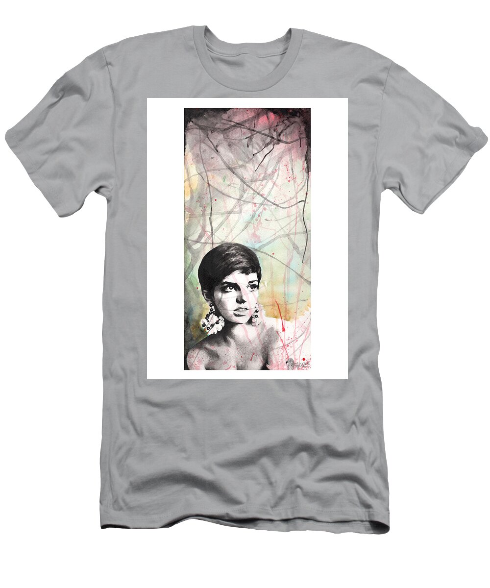 Portrait T-Shirt featuring the painting Lil' Liza - In White by Tiffany DiGiacomo