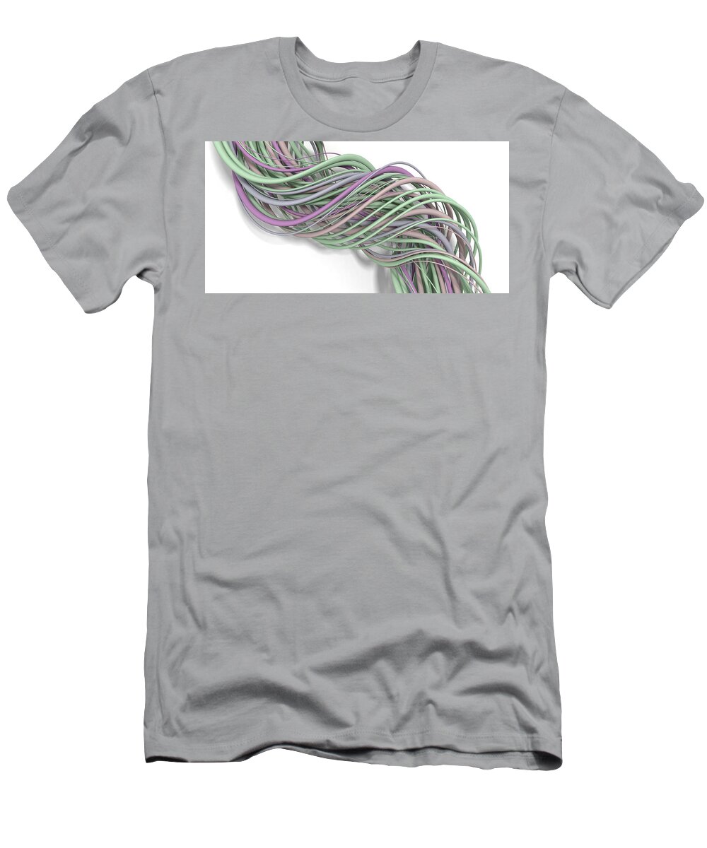 Abstract T-Shirt featuring the digital art Lines and Curves 13 by Scott Norris