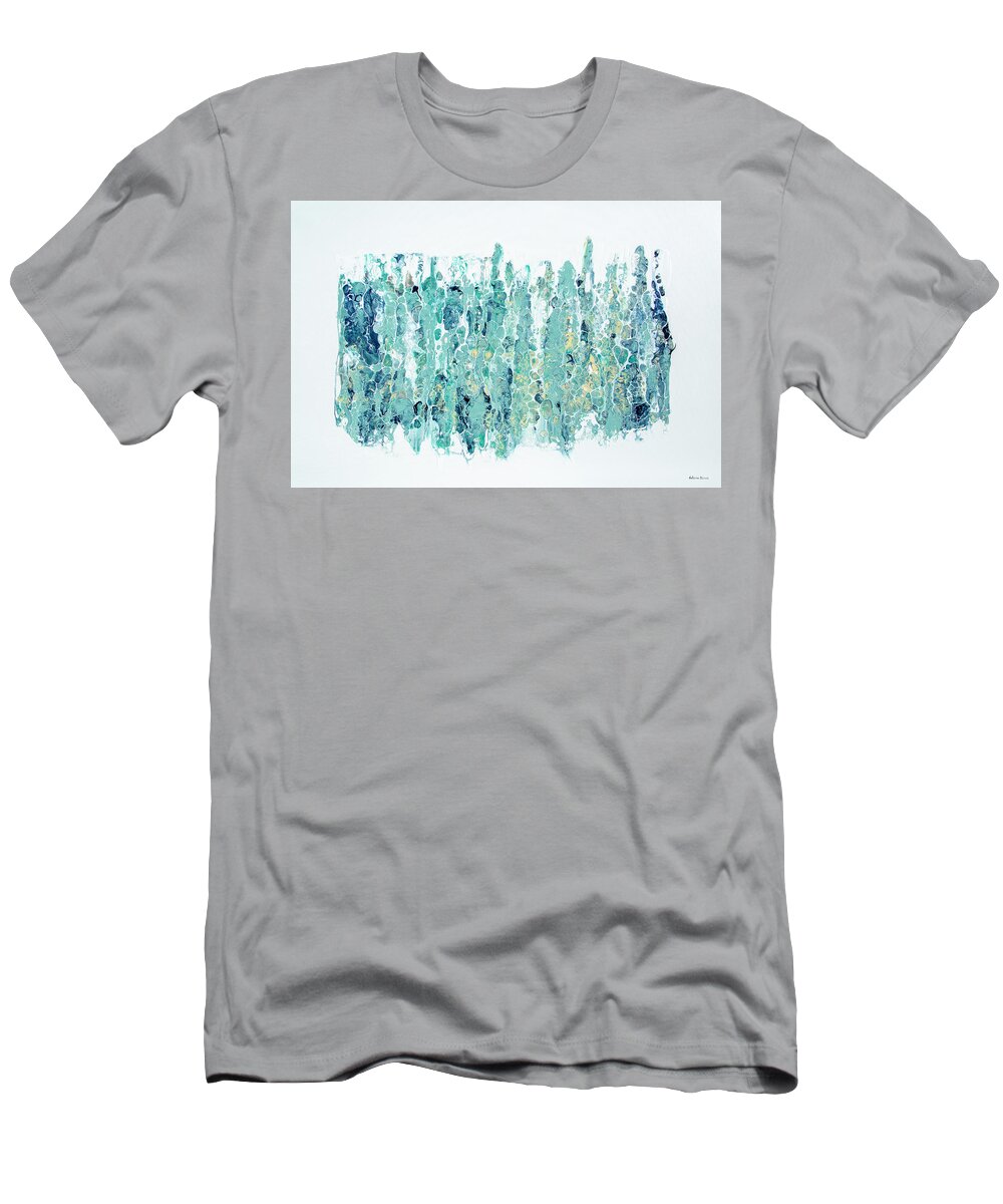 Blue T-Shirt featuring the painting Outside The Box by Katrina Nixon