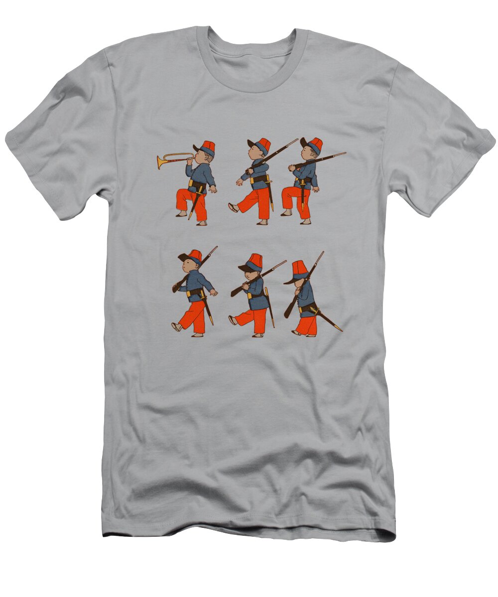 Boy T-Shirt featuring the digital art Little Boys Parade by Madame Memento