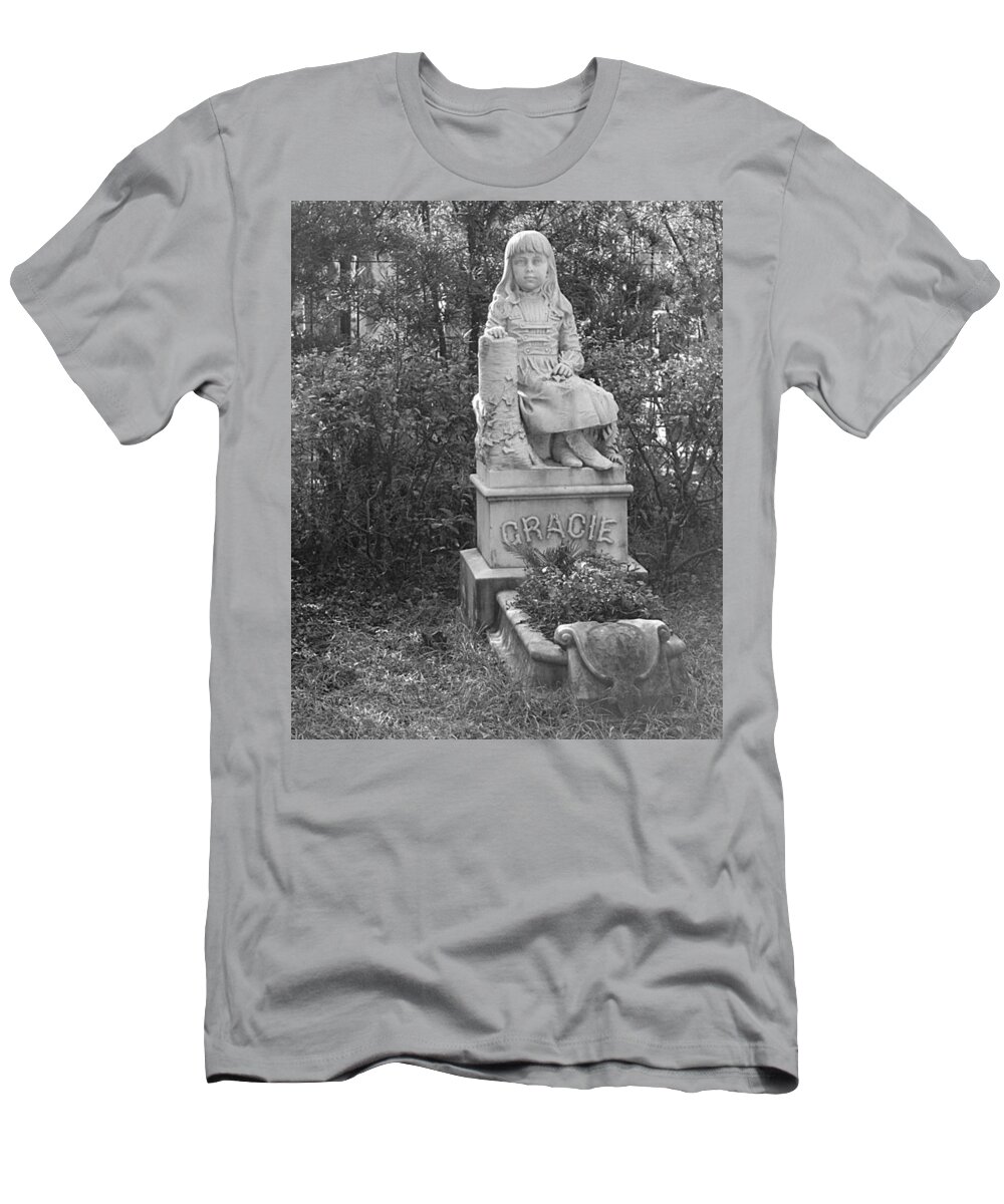 Gracie T-Shirt featuring the photograph Little Miss Gracie BW by Lee Darnell