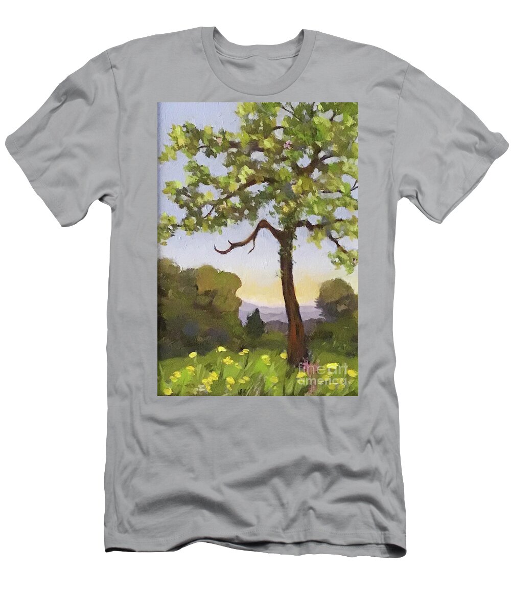 Tree T-Shirt featuring the painting Lone Tree by Anne Marie Brown