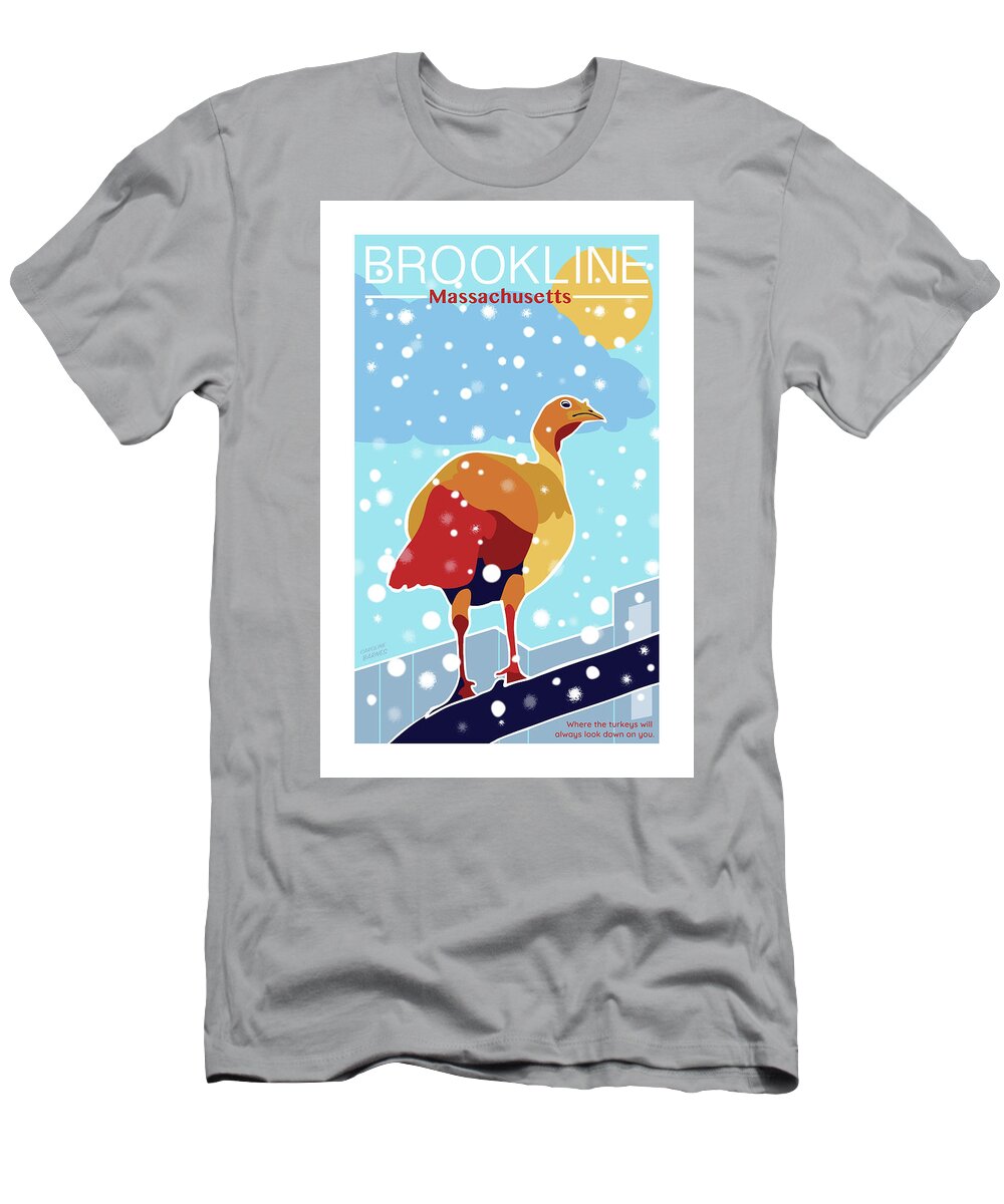 Brookline T-Shirt featuring the digital art Looking Down on You by Caroline Barnes