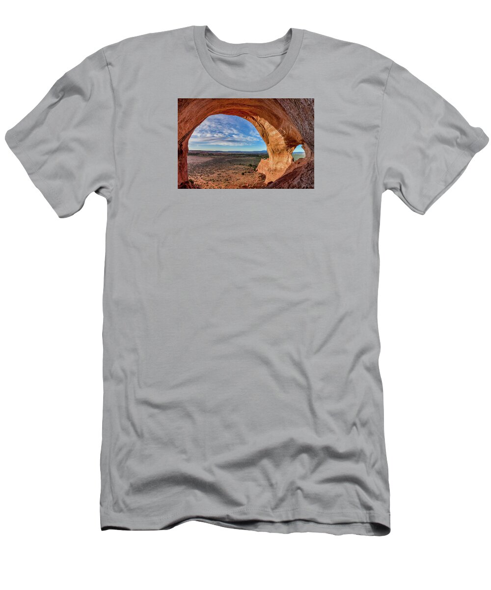 Moab T-Shirt featuring the photograph Looking Glass Alcove and Arch by Dan Norris