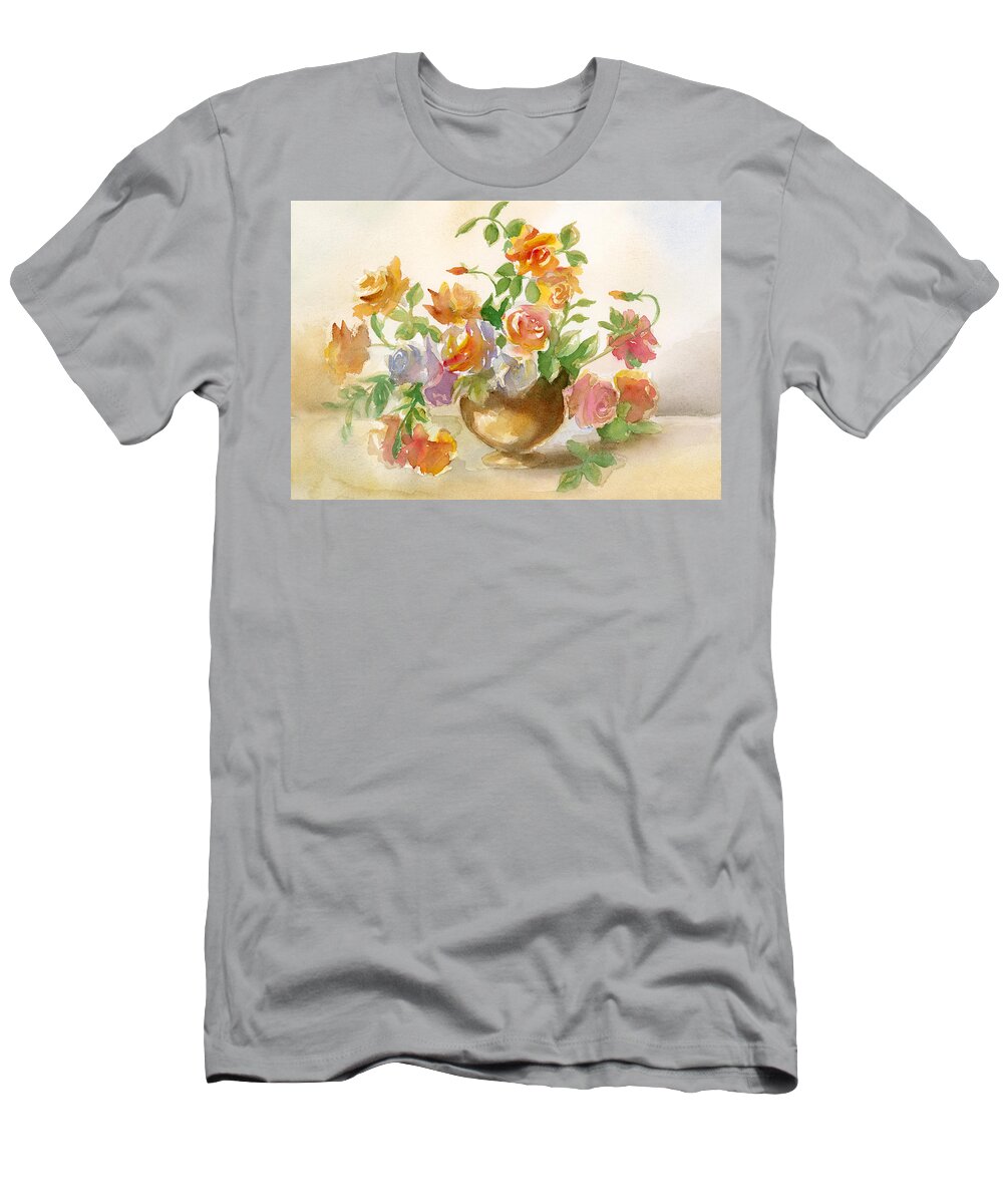 Roses T-Shirt featuring the painting Loose Roses by Espero Art