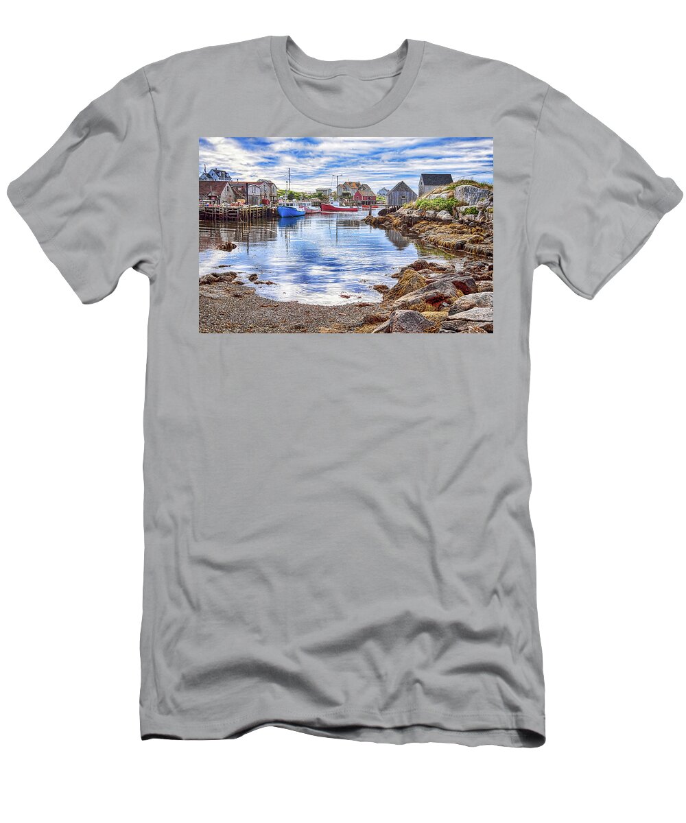 Low Tide T-Shirt featuring the photograph Low tide at Peggy's Cove 5 by Tatiana Travelways